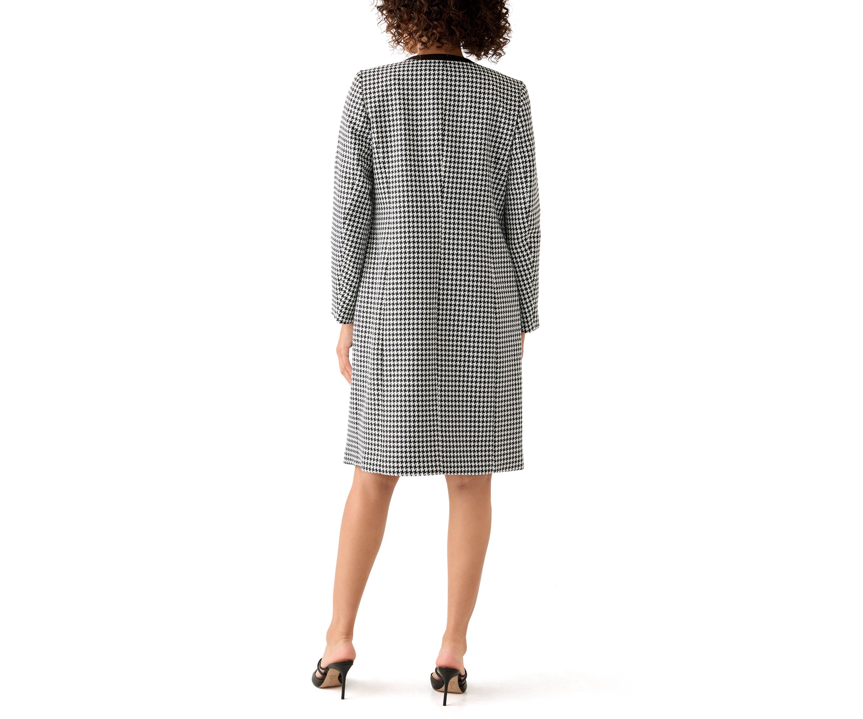 Houndstooth Topper with Framing & Sheath Dress