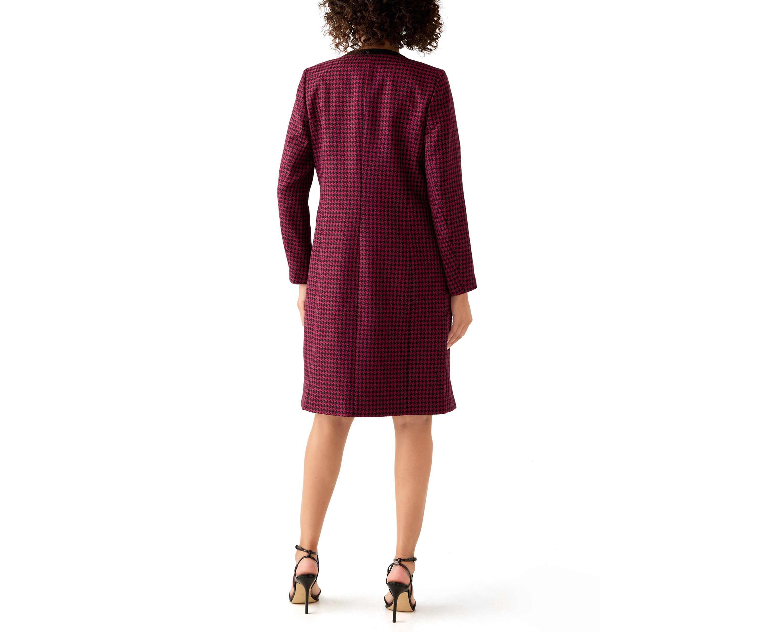 Houndstooth Topper with Framing & Sheath Dress