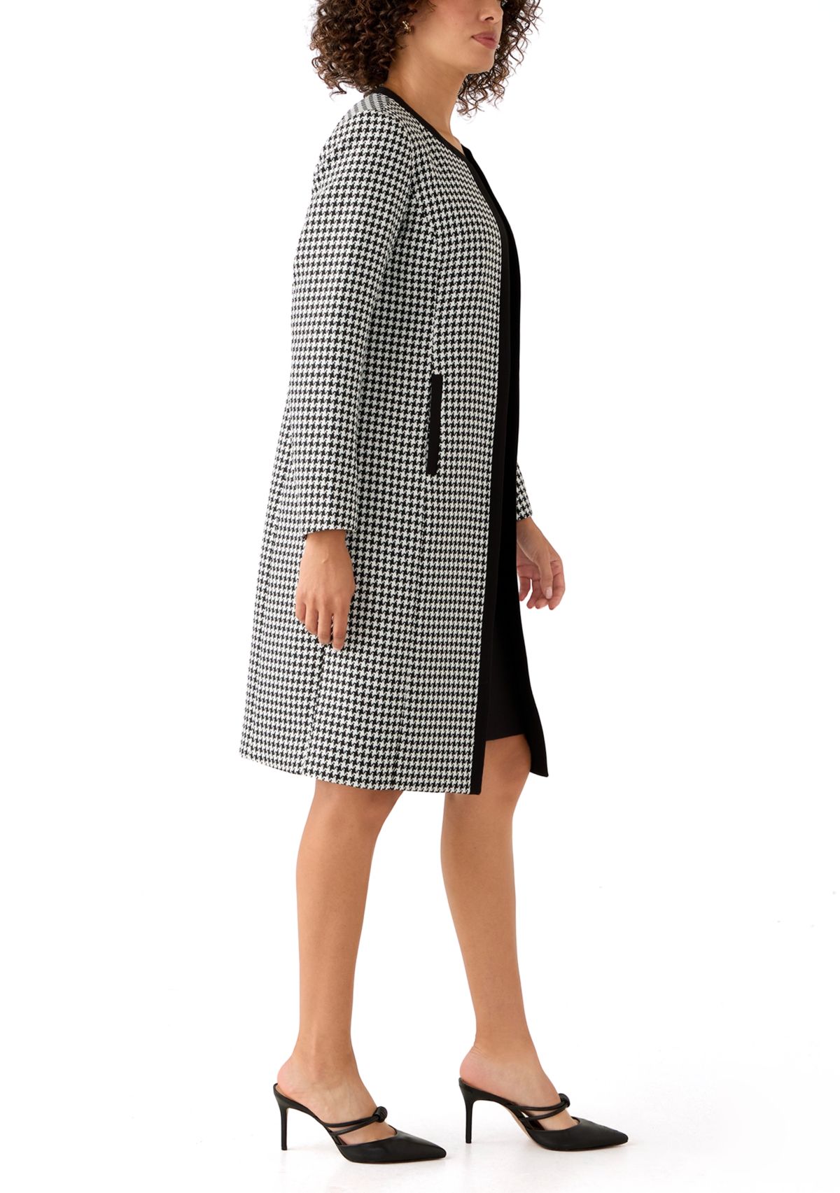 Houndstooth Topper with Framing & Sheath Dress