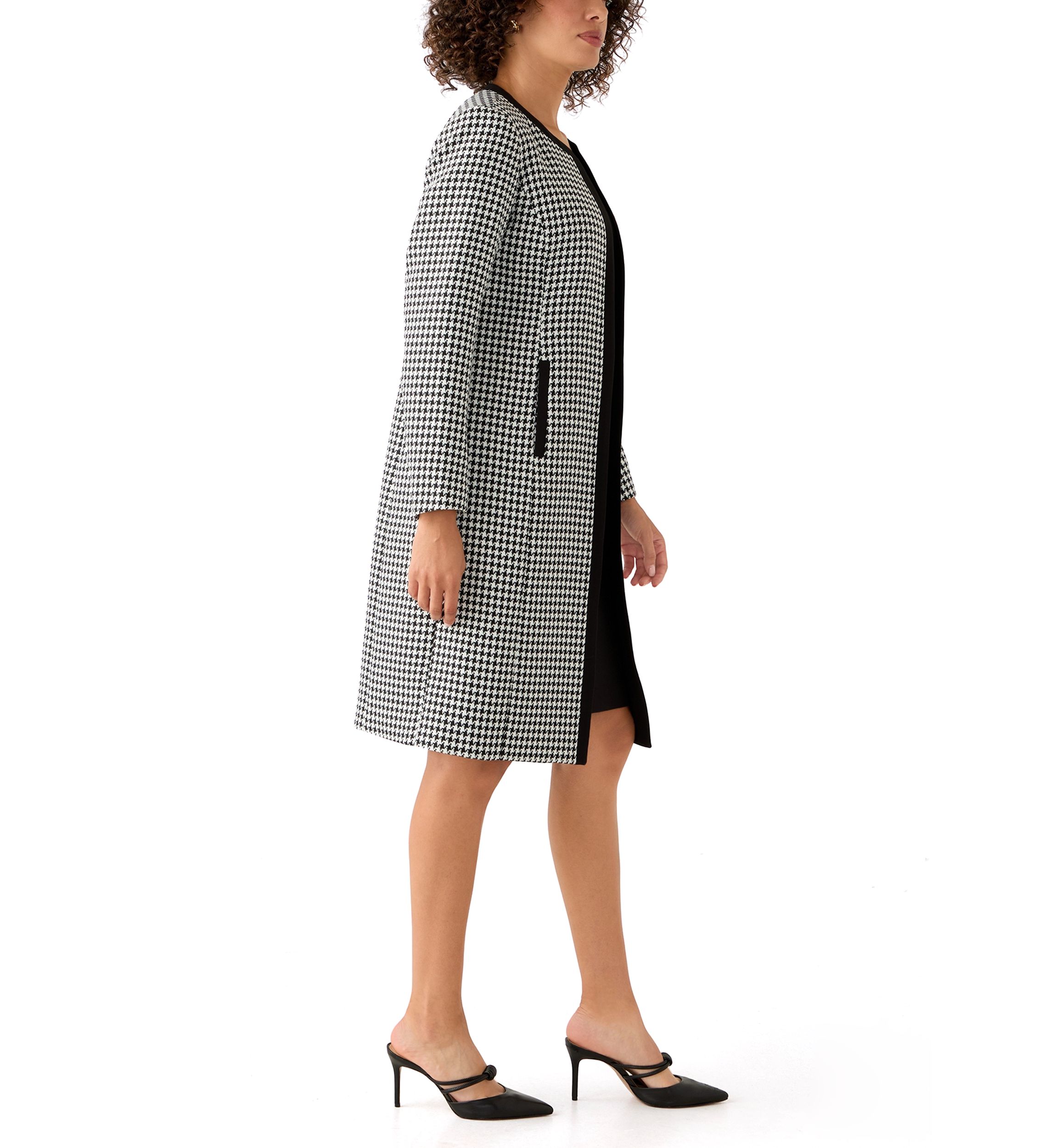 Houndstooth Topper with Framing & Sheath Dress