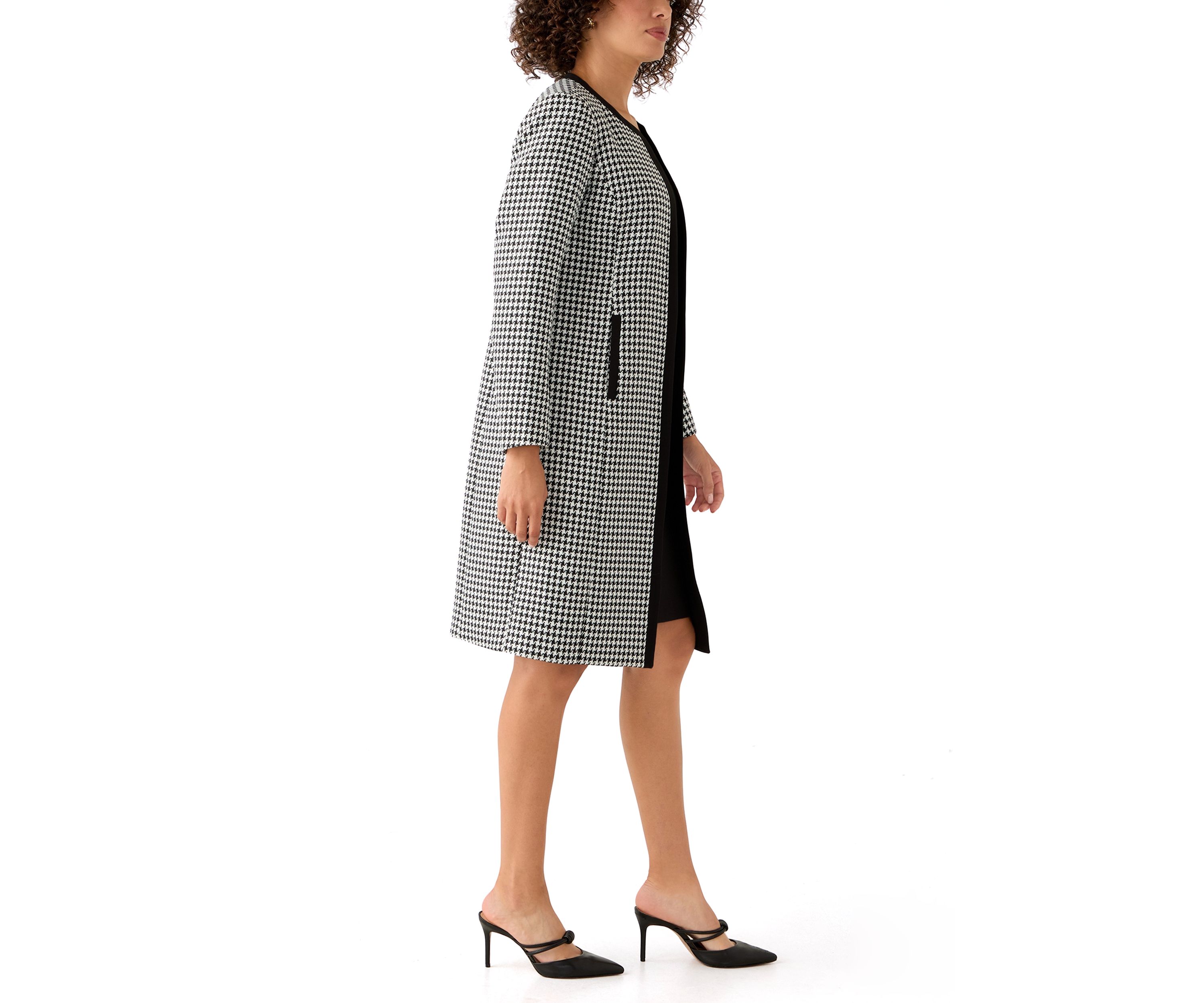 Houndstooth Topper with Framing & Sheath Dress