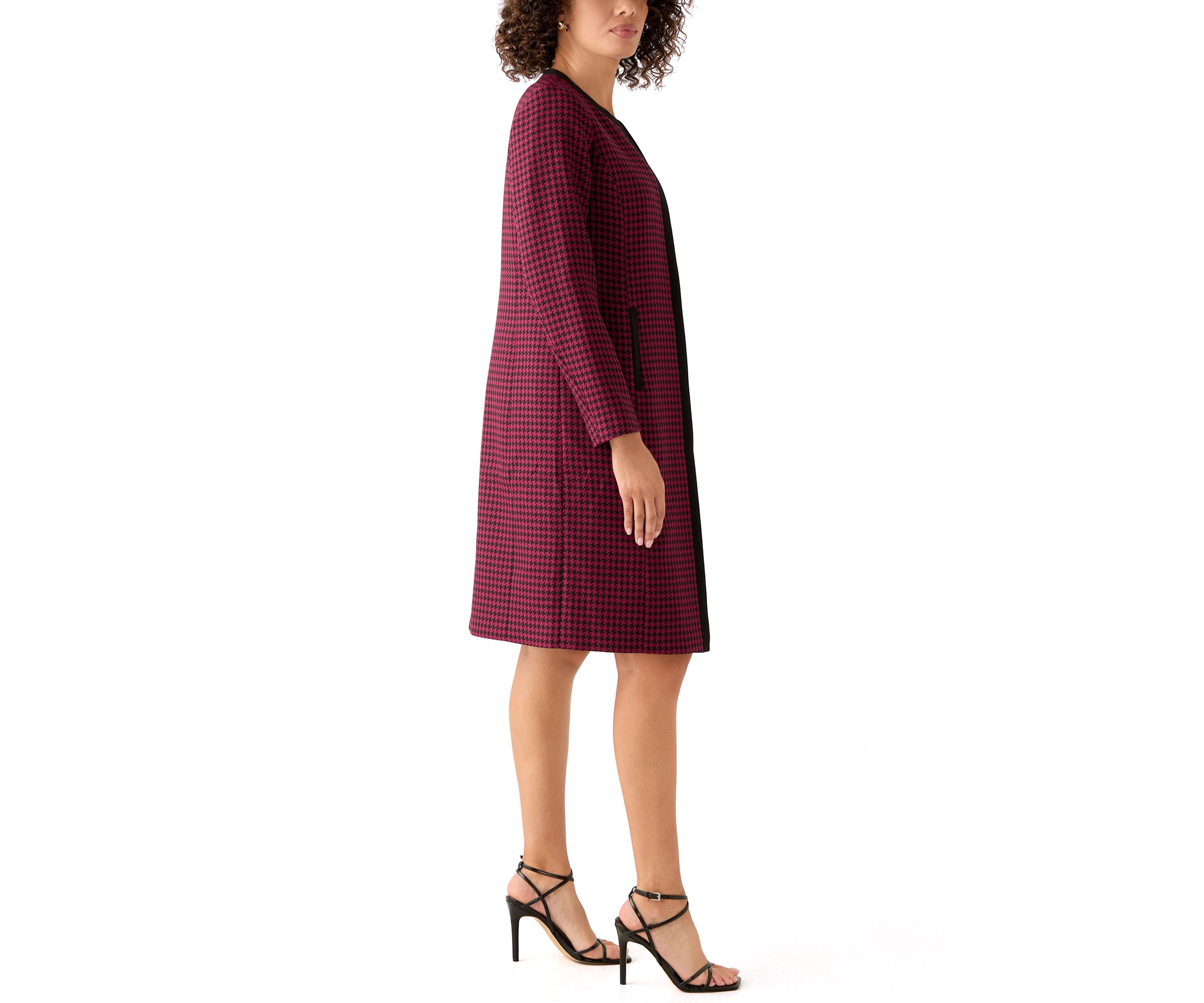 Houndstooth Topper with Framing & Sheath Dress