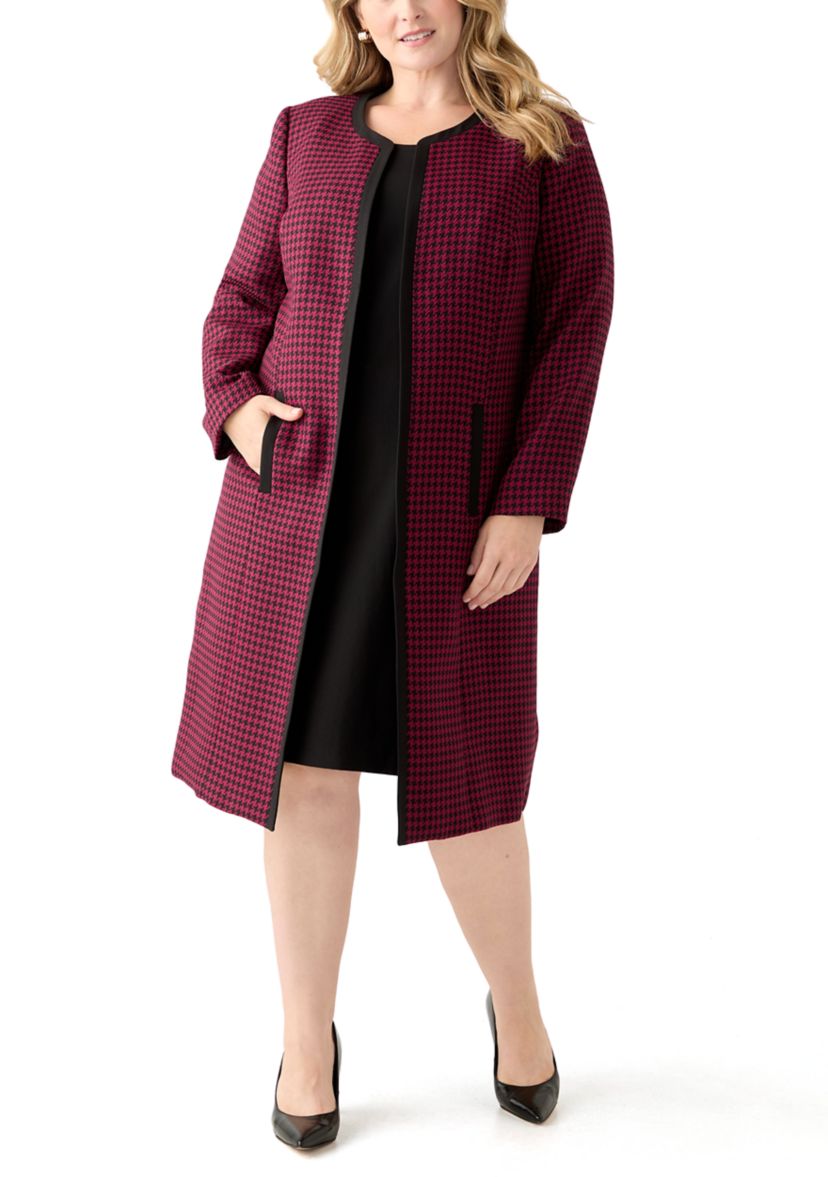 Houndstooth Topper with Framing & Sheath Dress