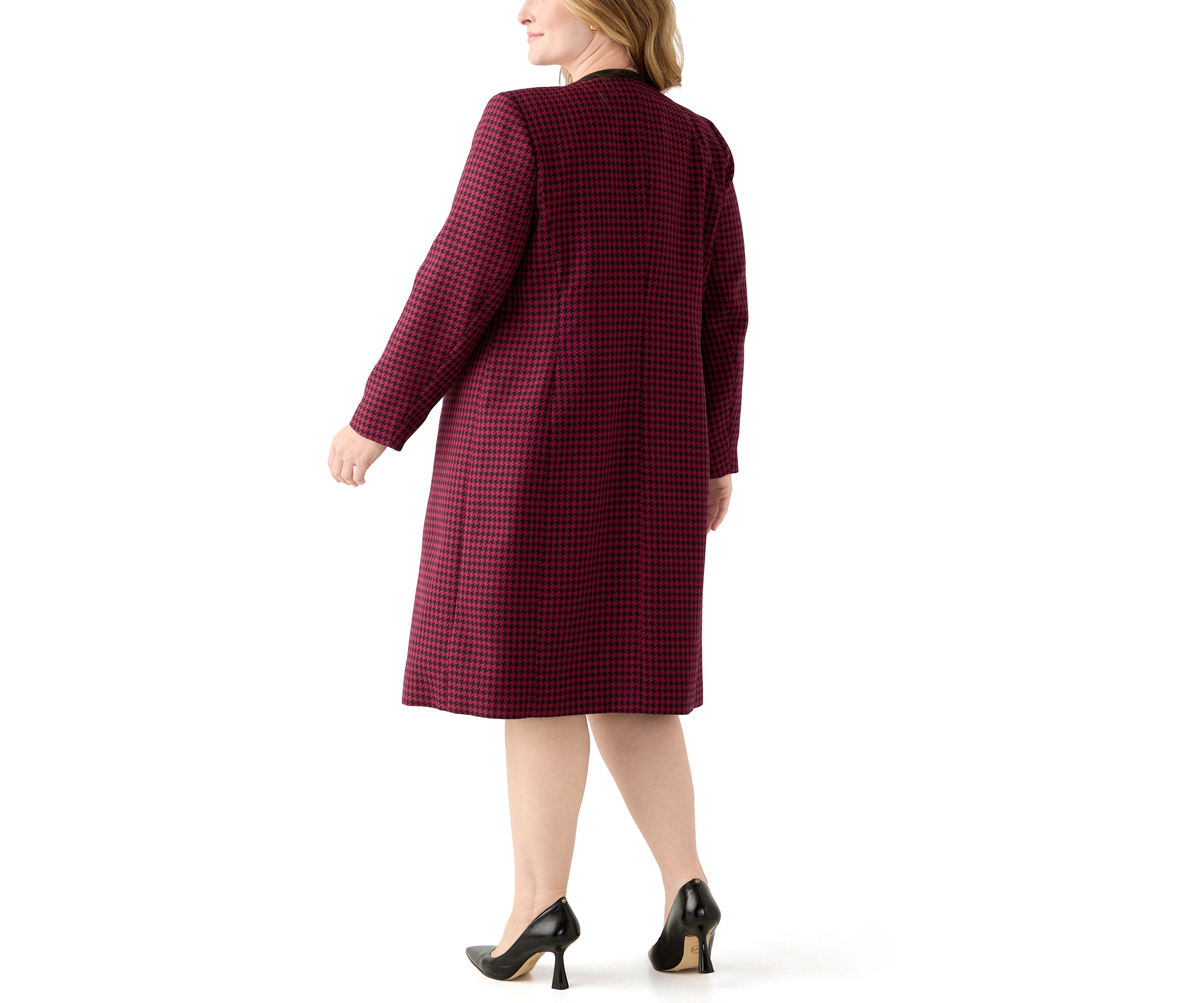 Houndstooth Topper with Framing & Sheath Dress