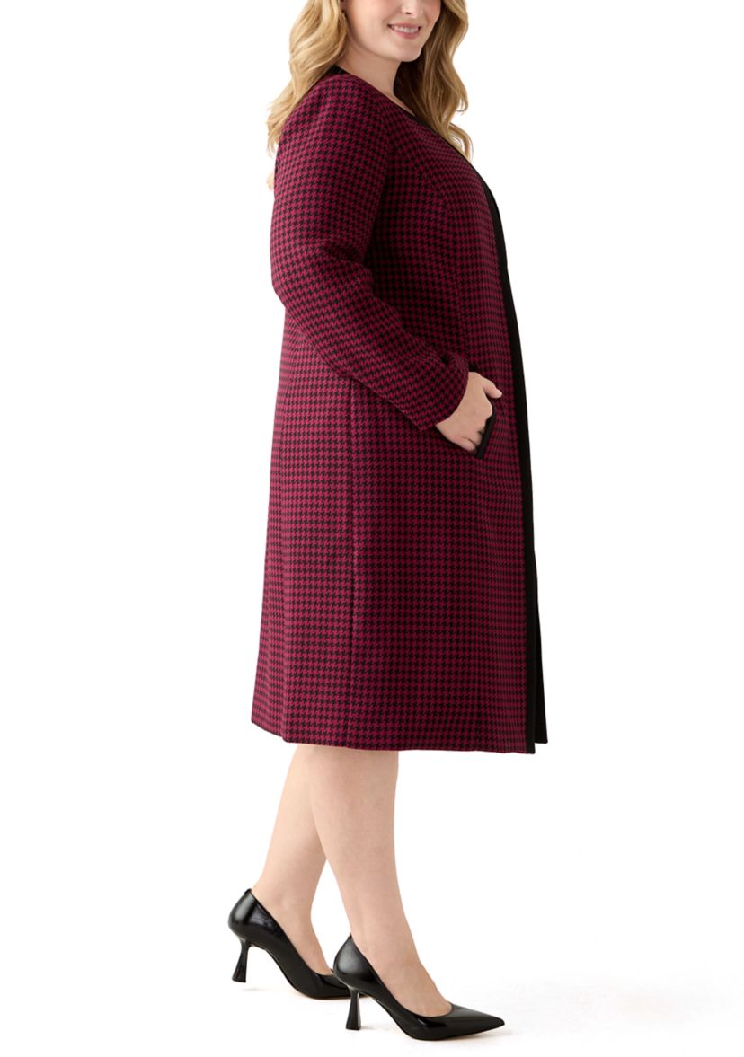 Houndstooth Topper with Framing & Sheath Dress