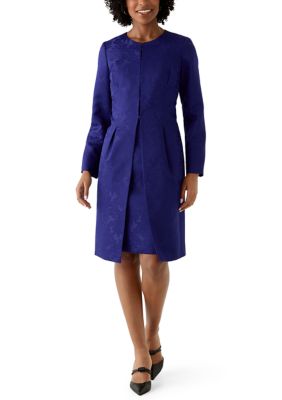 Le Suit Women's Jacquard Topper & Sheath Dress, Purple, 6