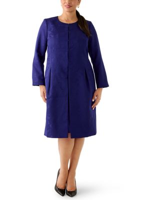 Le Suit Women's Jacquard Topper & Sheath Dress, Purple, 18 W
