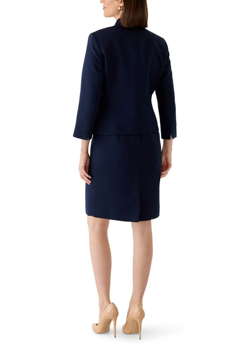 slim fit dress slacks Pre-Order Cardigan and Slip Midi Work Dress Two-Piece Set, Black / L main image 0