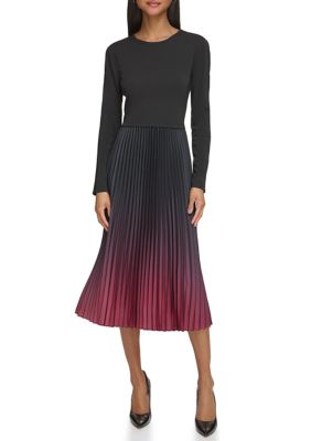 Buy COLORBLOCK PLEATED SKIRT MIDI DRESS Online - Karl Lagerfeld Paris