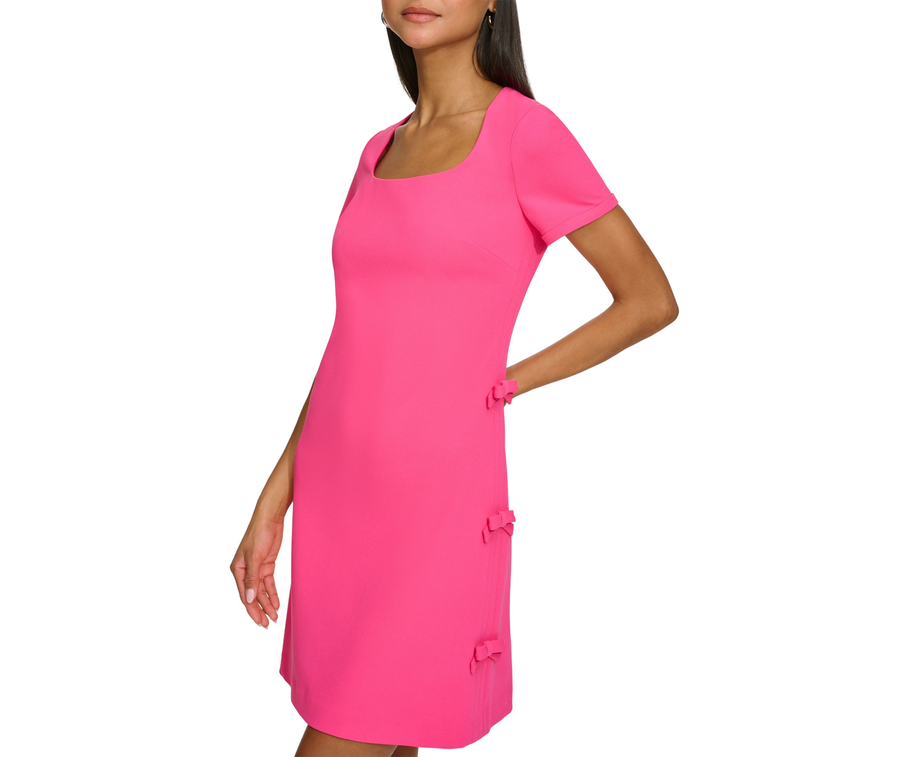Womens Solid Square Neck Dress