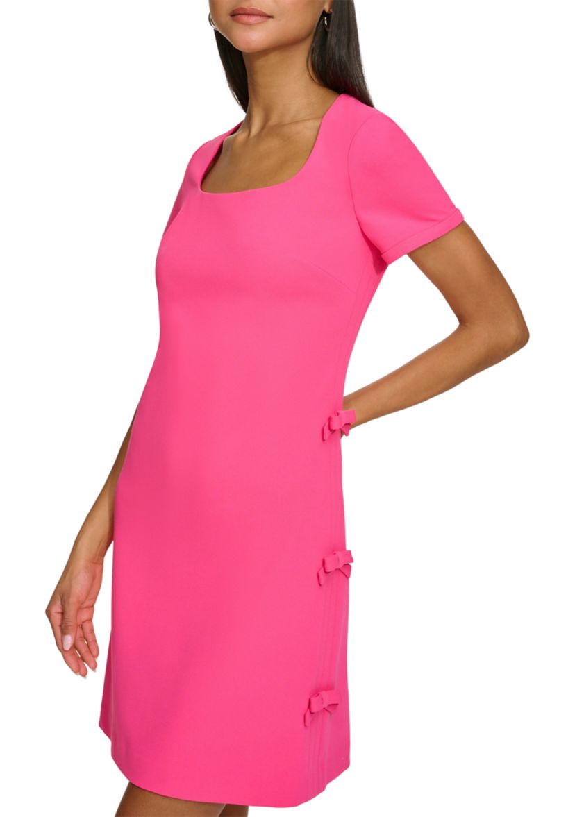 Womens Solid Square Neck Dress