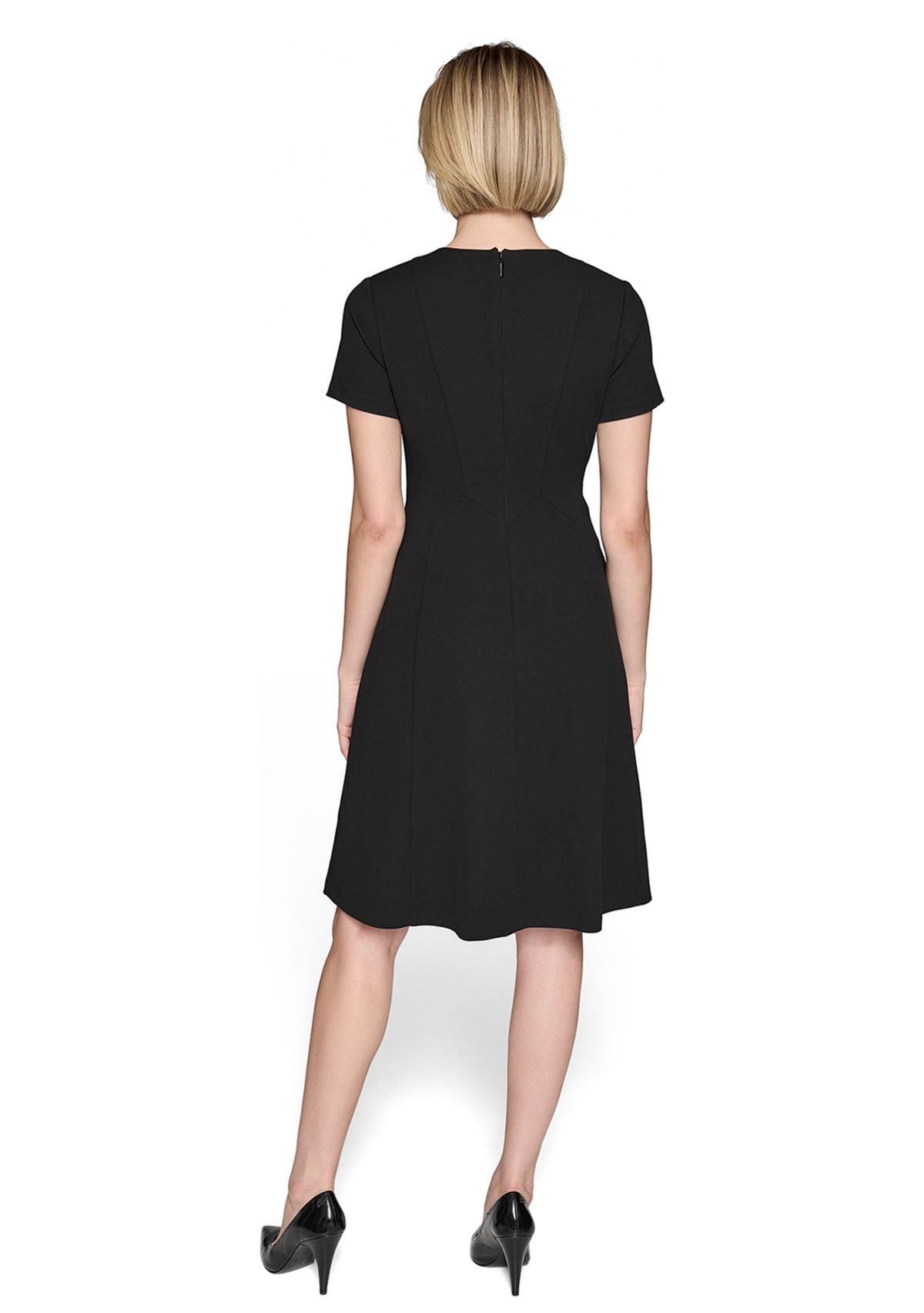 Womens Crew Neck Abstract Print Midi Dress