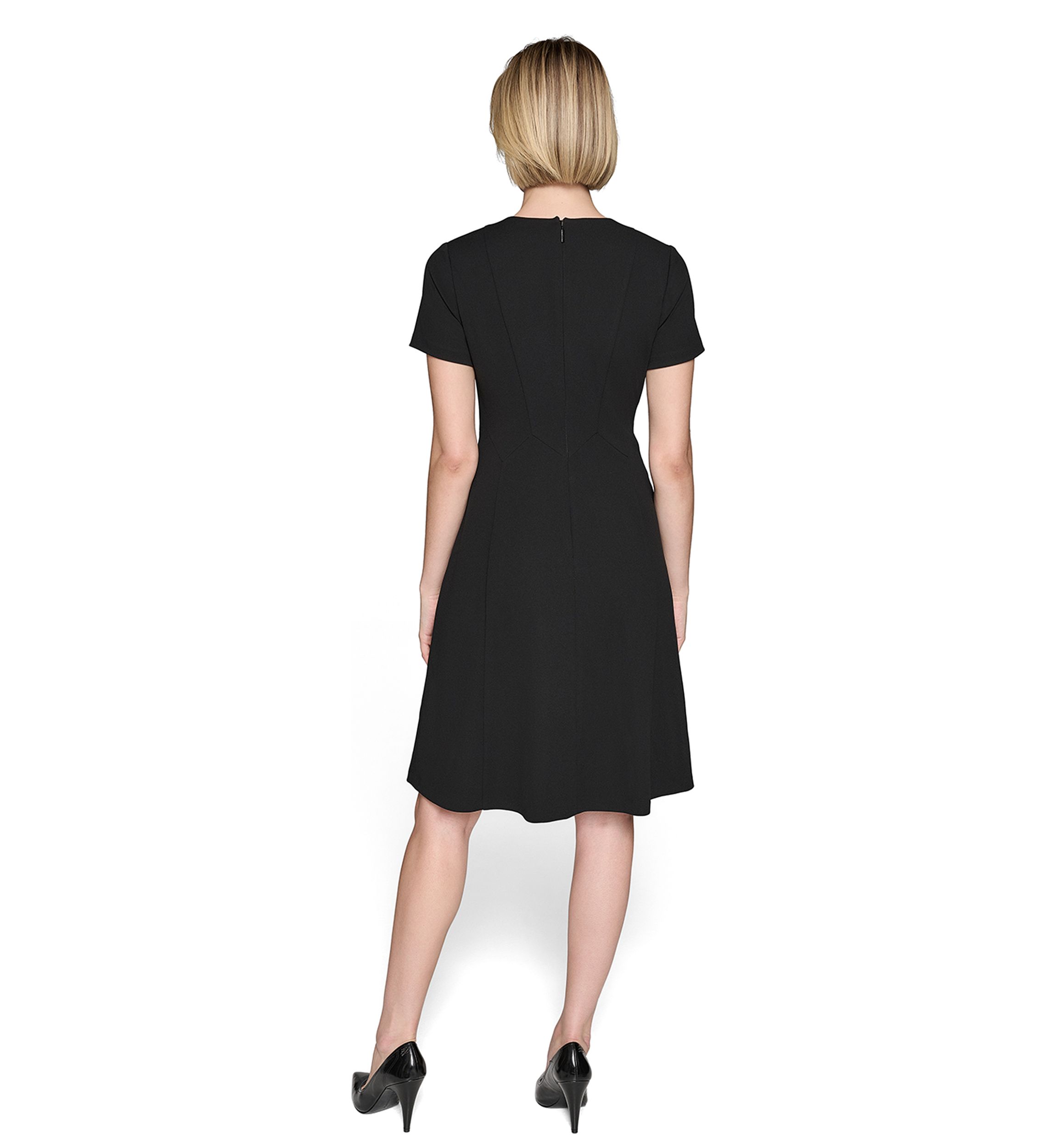 Womens Crew Neck Abstract Print Midi Dress