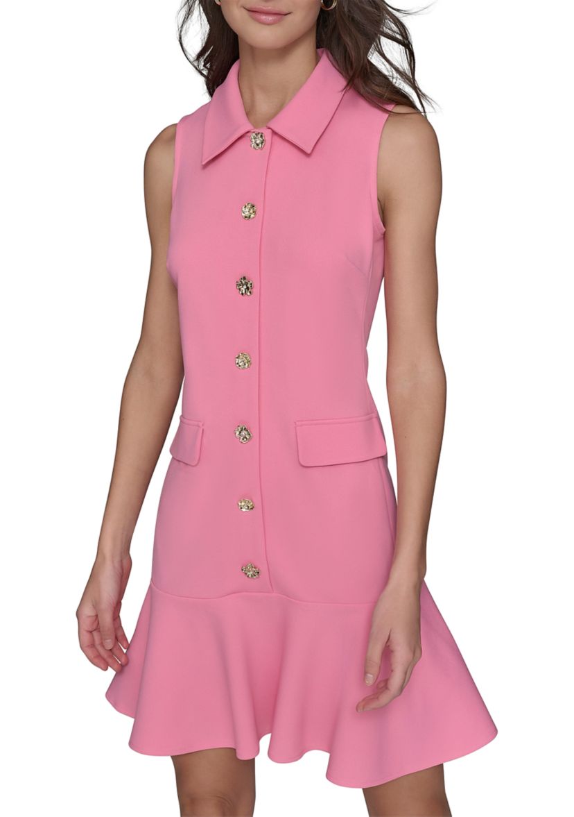 karl lagerfeld dresses pink Karl Lagerfeld Frill Hem Midi Dress | Pink