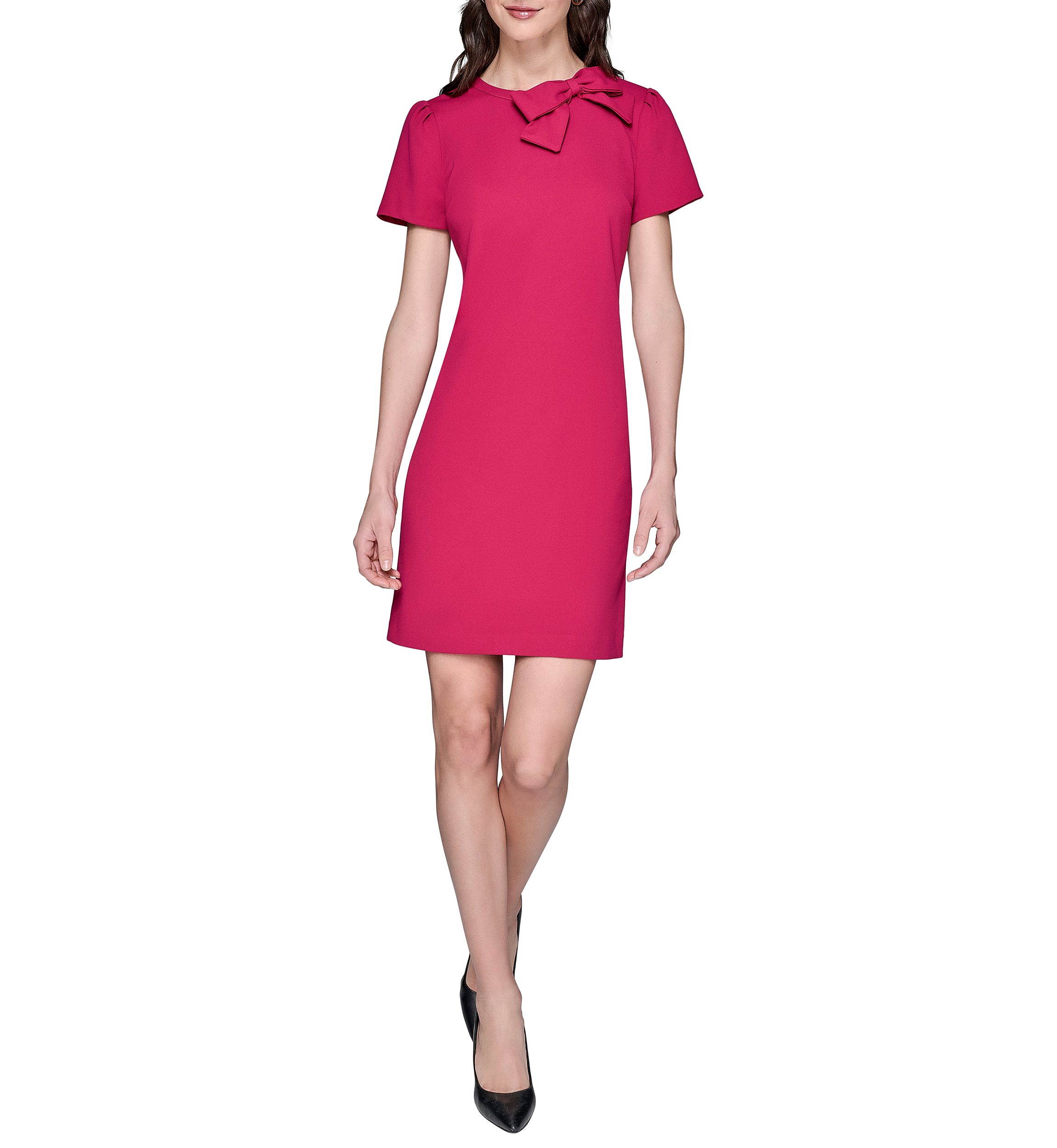 KARL LAGERFELD PARIS Women's Scuba Crepe A-Line Dress with Bow | Belk