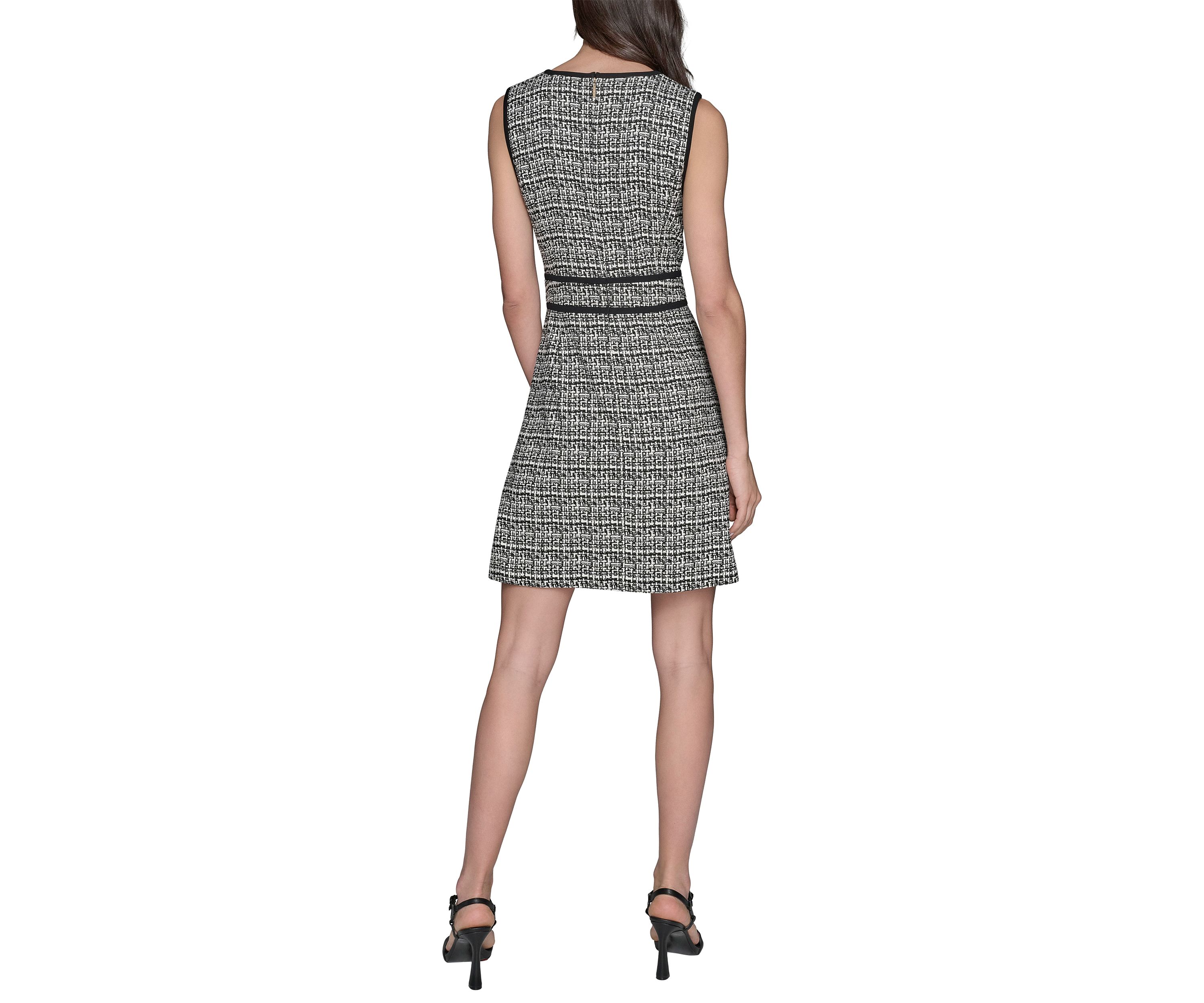 Womens Textured Jacquard A-Line Dress