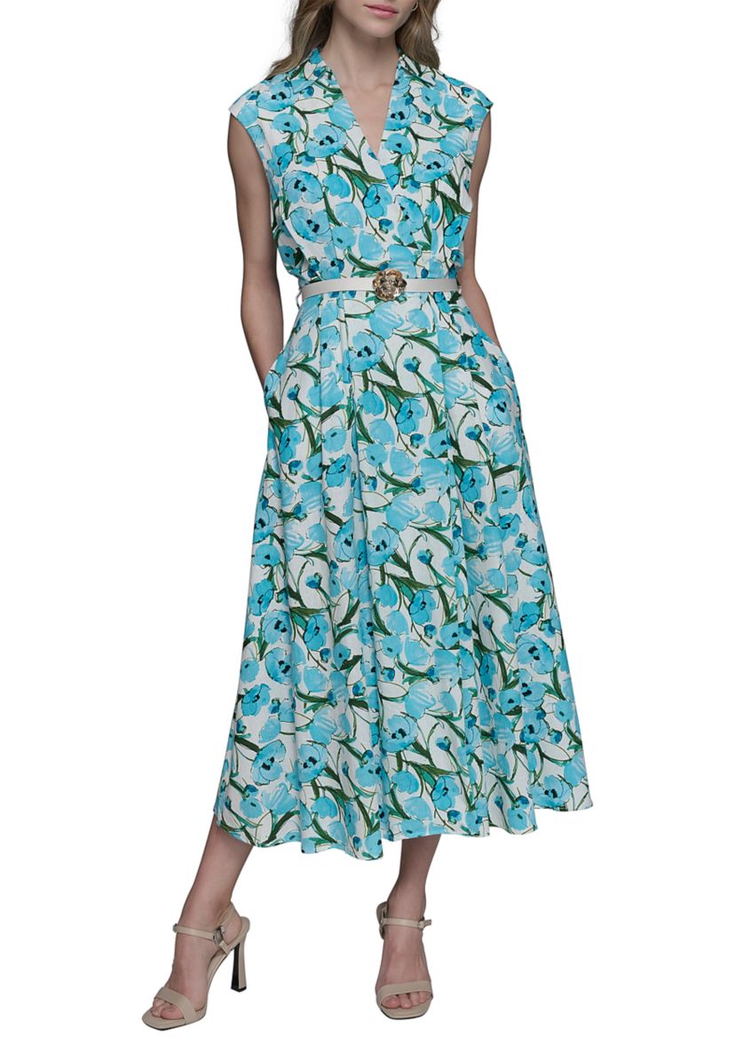 Womens Linen Shirtdress with Karl Belt