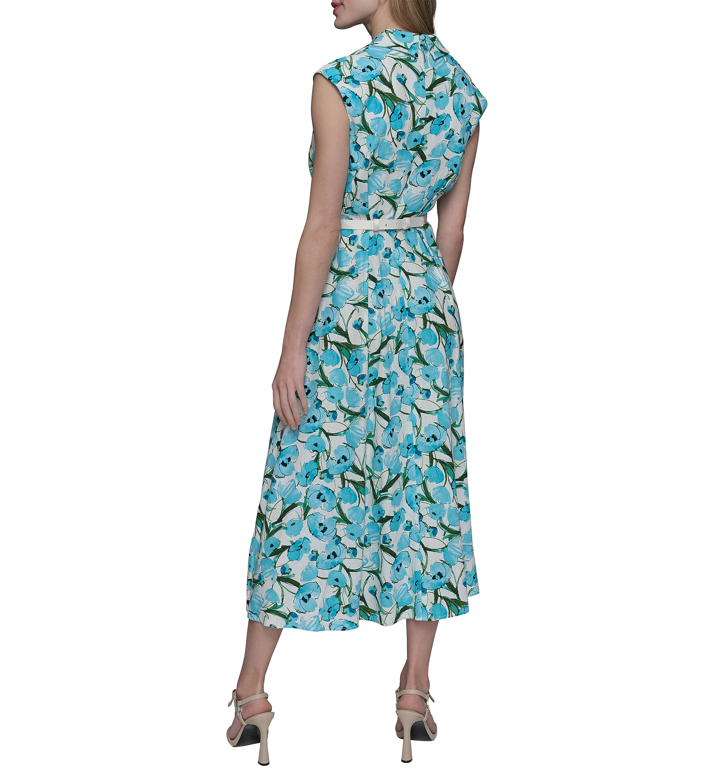 Womens Linen Shirtdress with Karl Belt