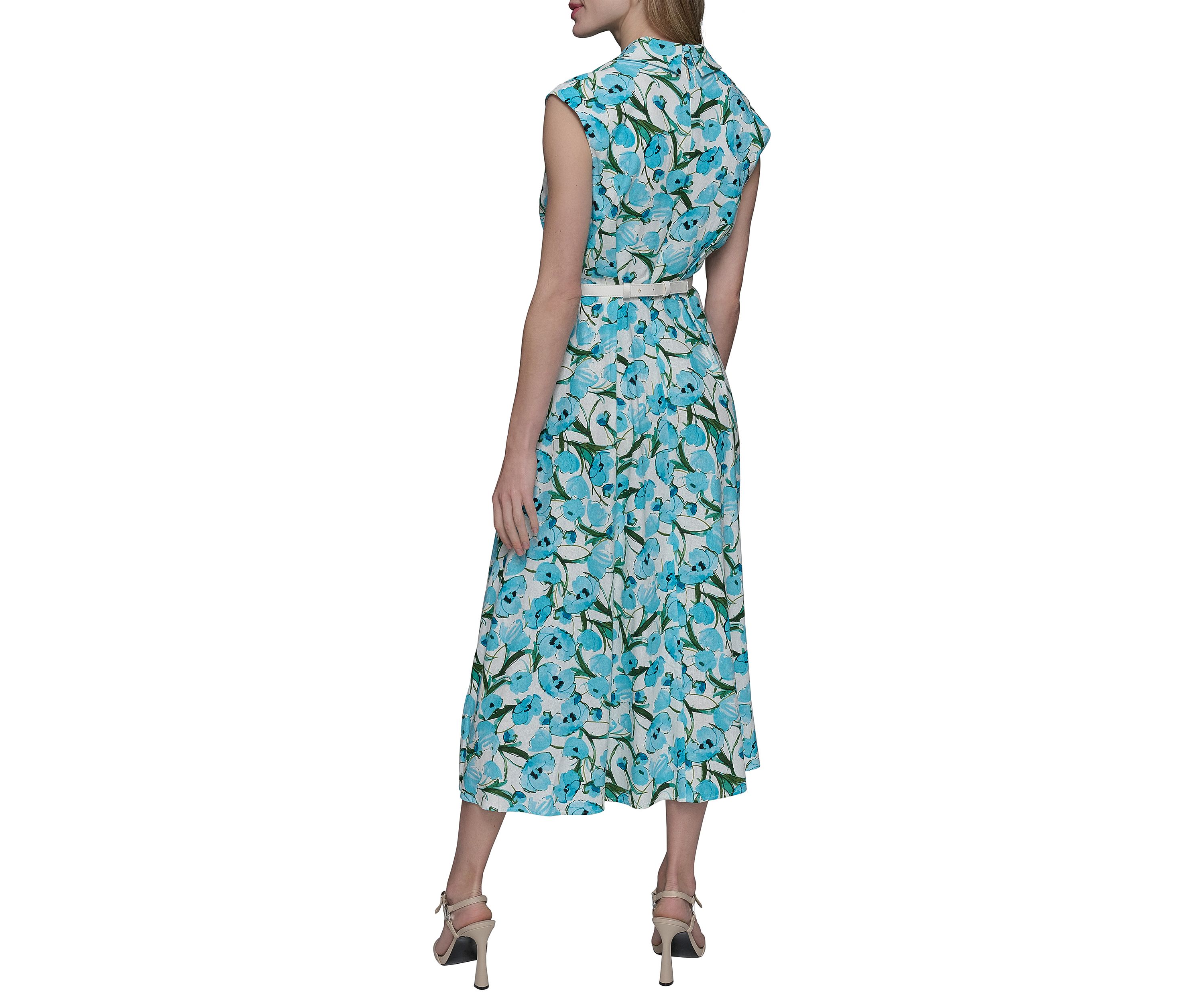 Womens Linen Shirtdress with Karl Belt