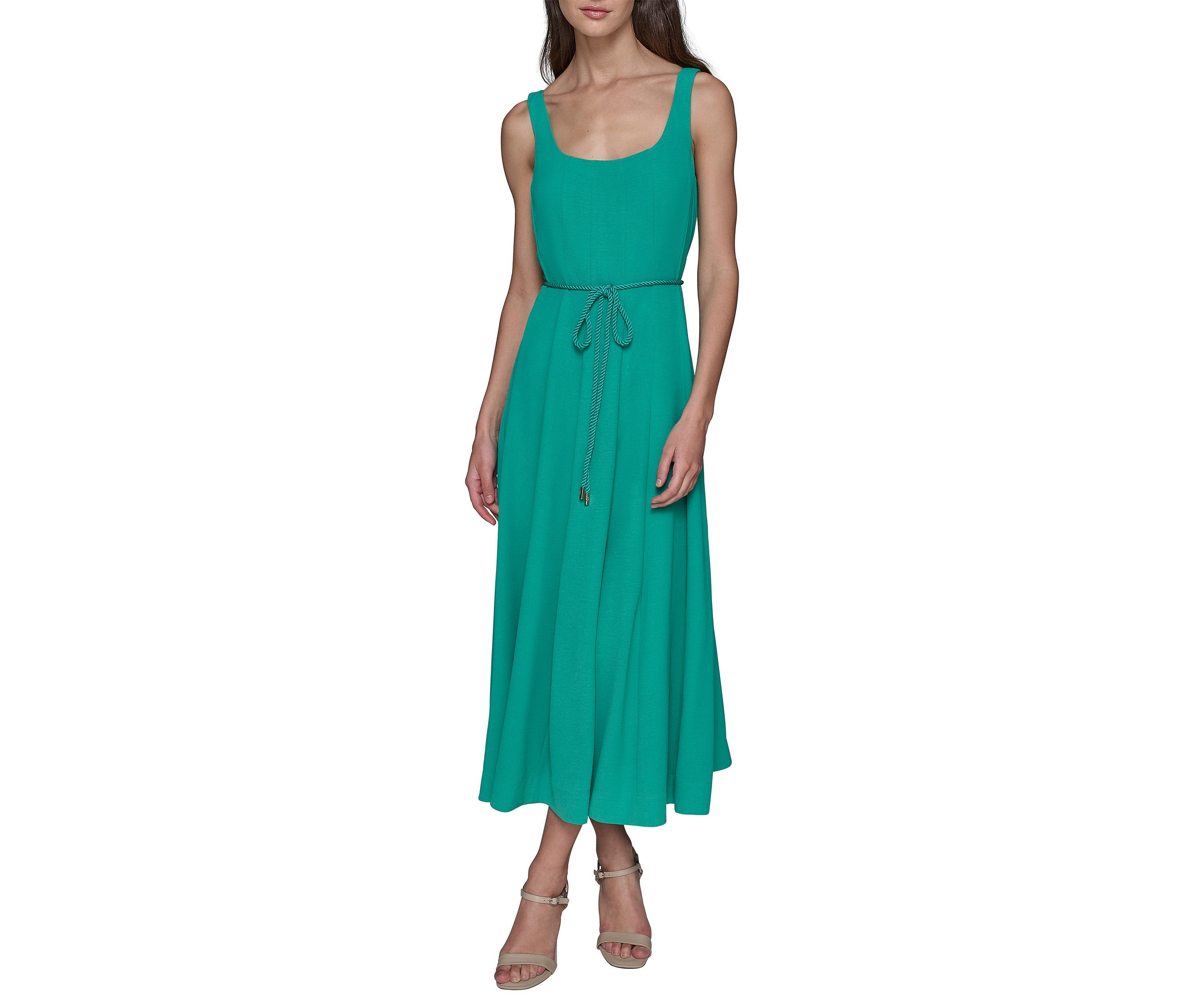 Womens Aero Wash Sleeveless Midi Dress with Rope Belt