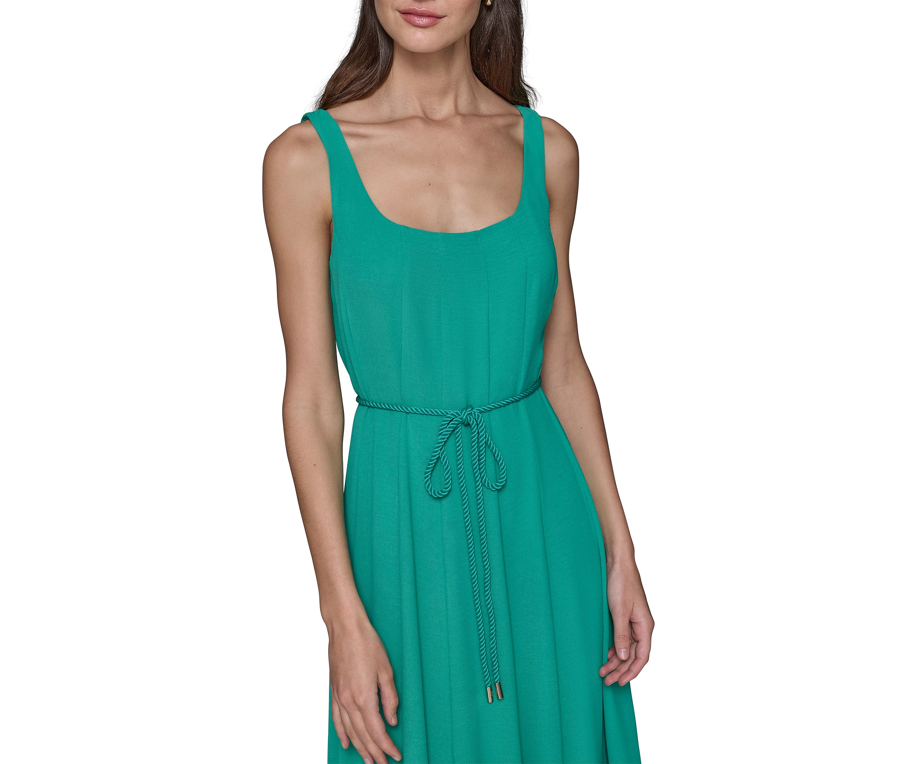 Womens Aero Wash Sleeveless Midi Dress with Rope Belt