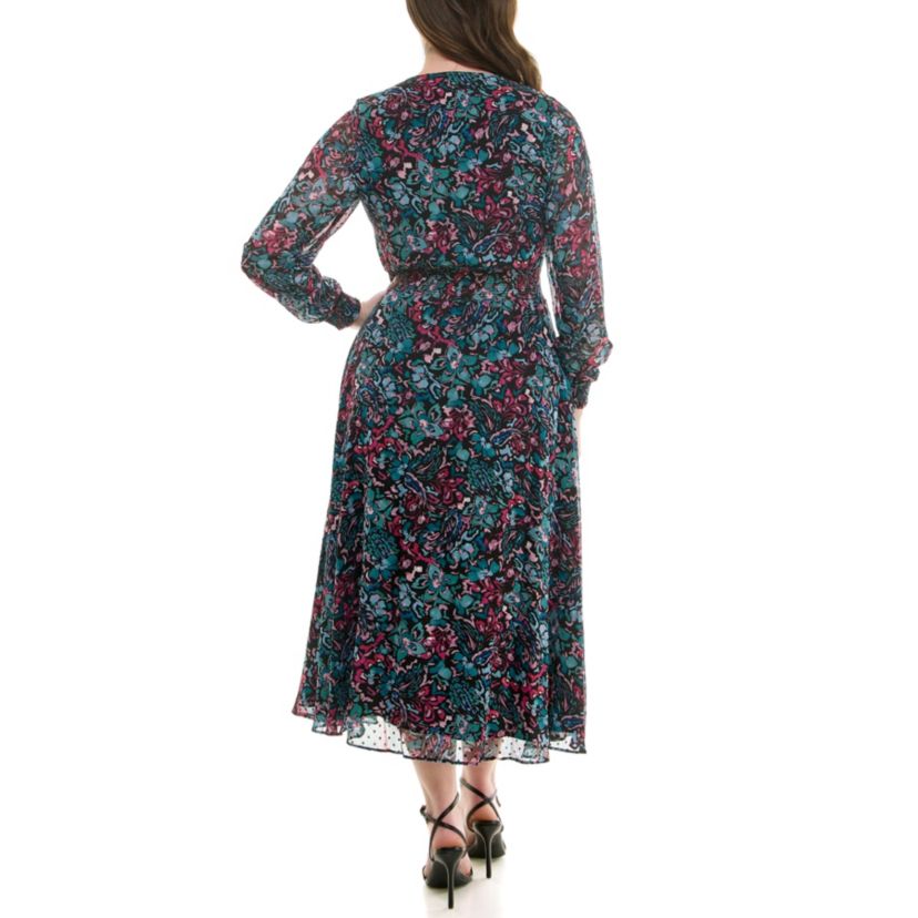 Short V neck Printed Tiered Dress