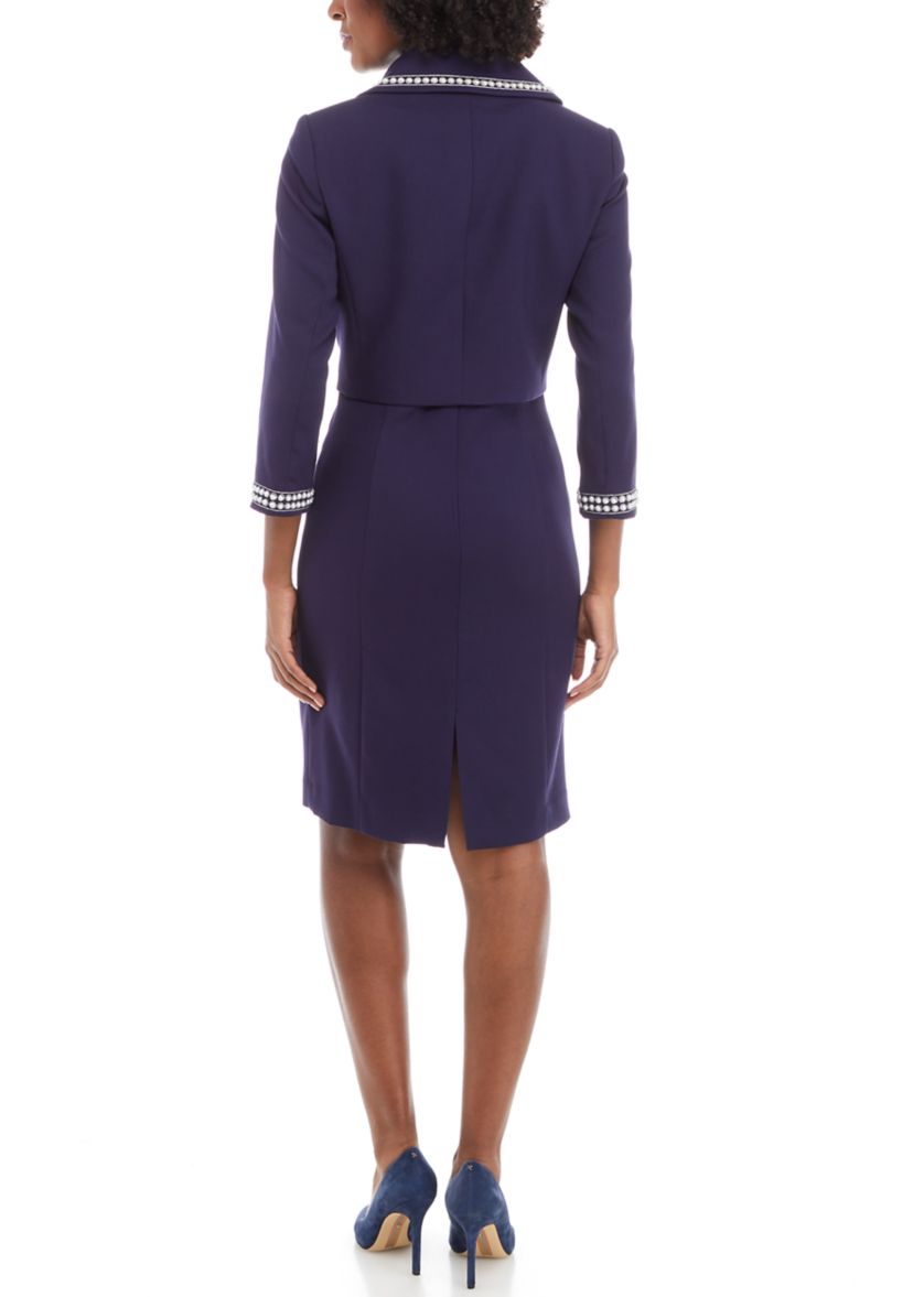 Tahari Nested Suit, Beaded Jacket and Dress | Belk