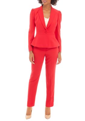 Ralph Lauren NWT 16W Pantsuit Blazer Jacket Pants Suit Red Navy
