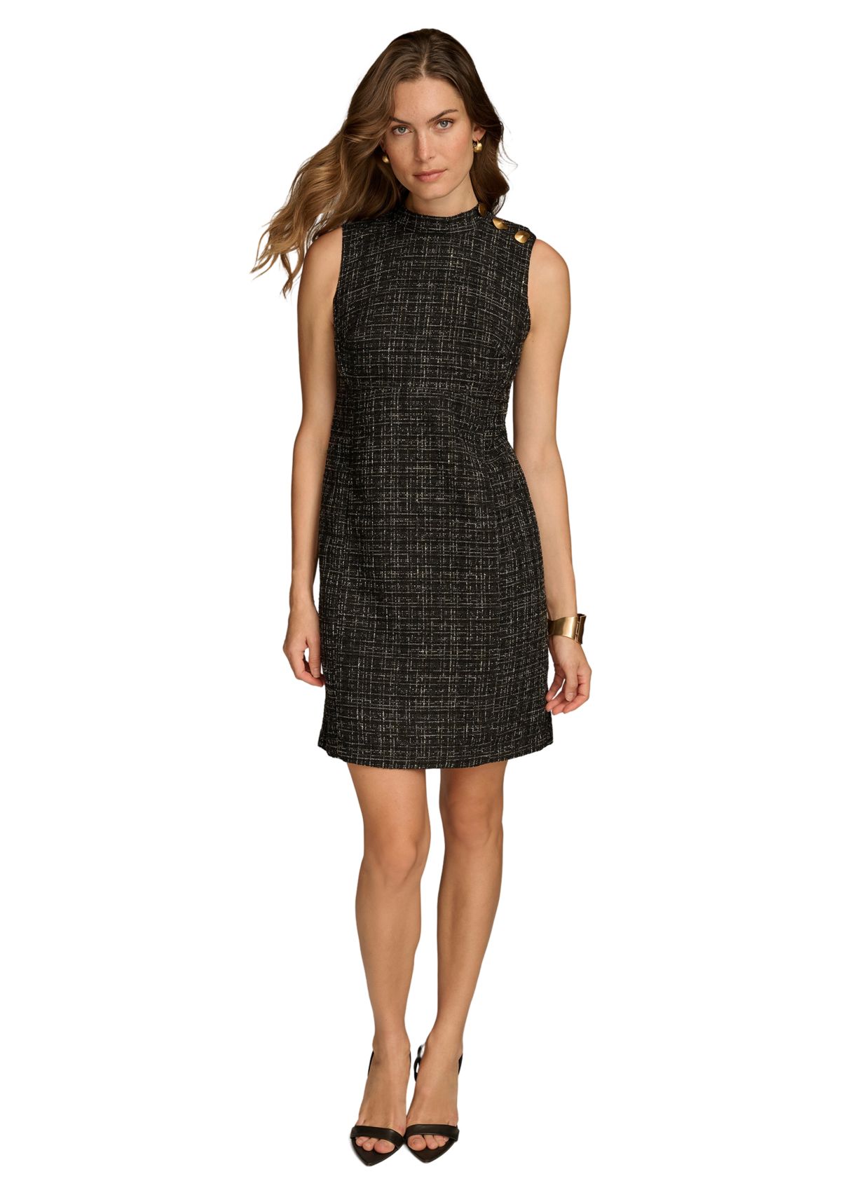Womens Mock Neck Sheath Dress