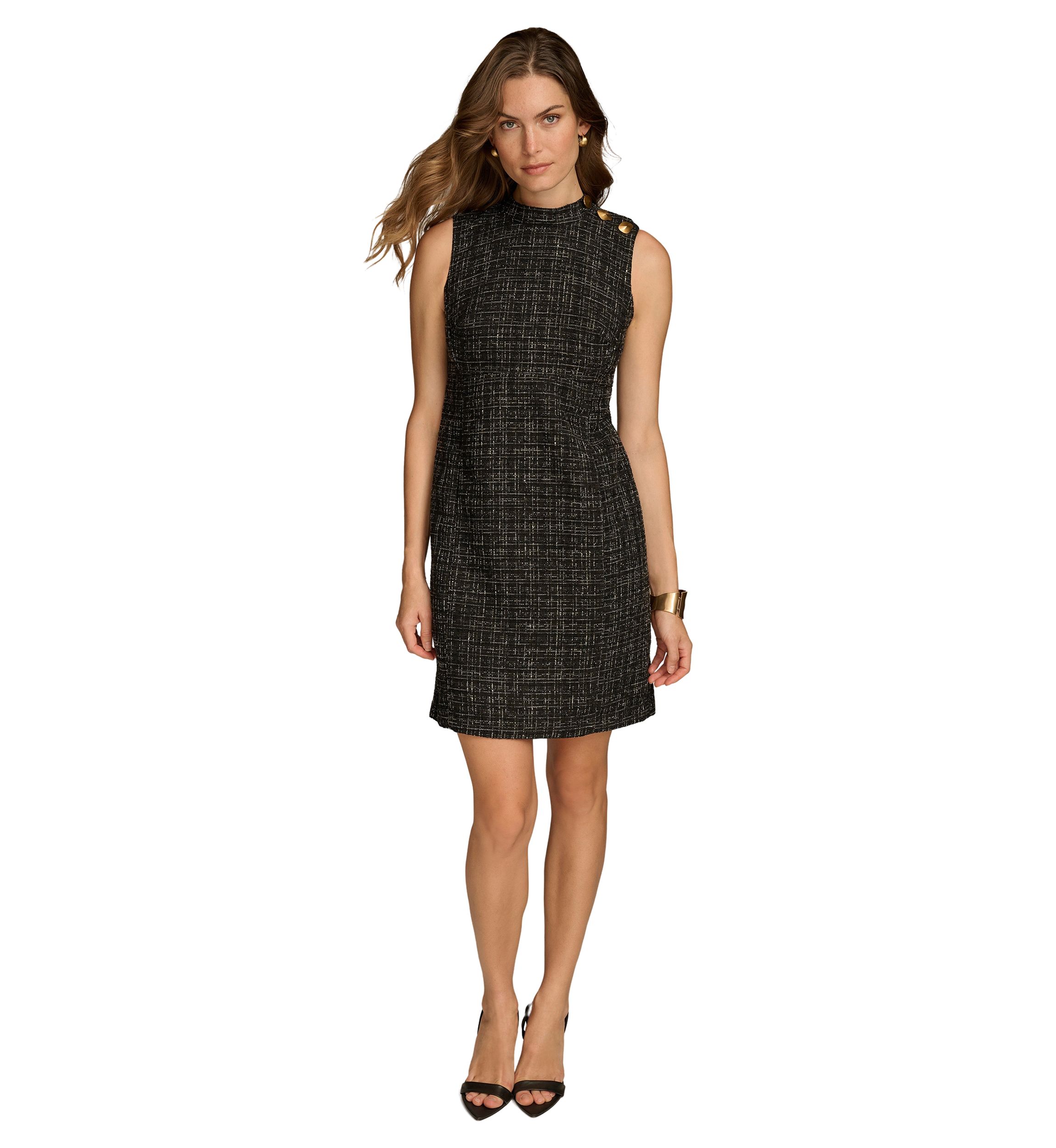 Womens Mock Neck Sheath Dress