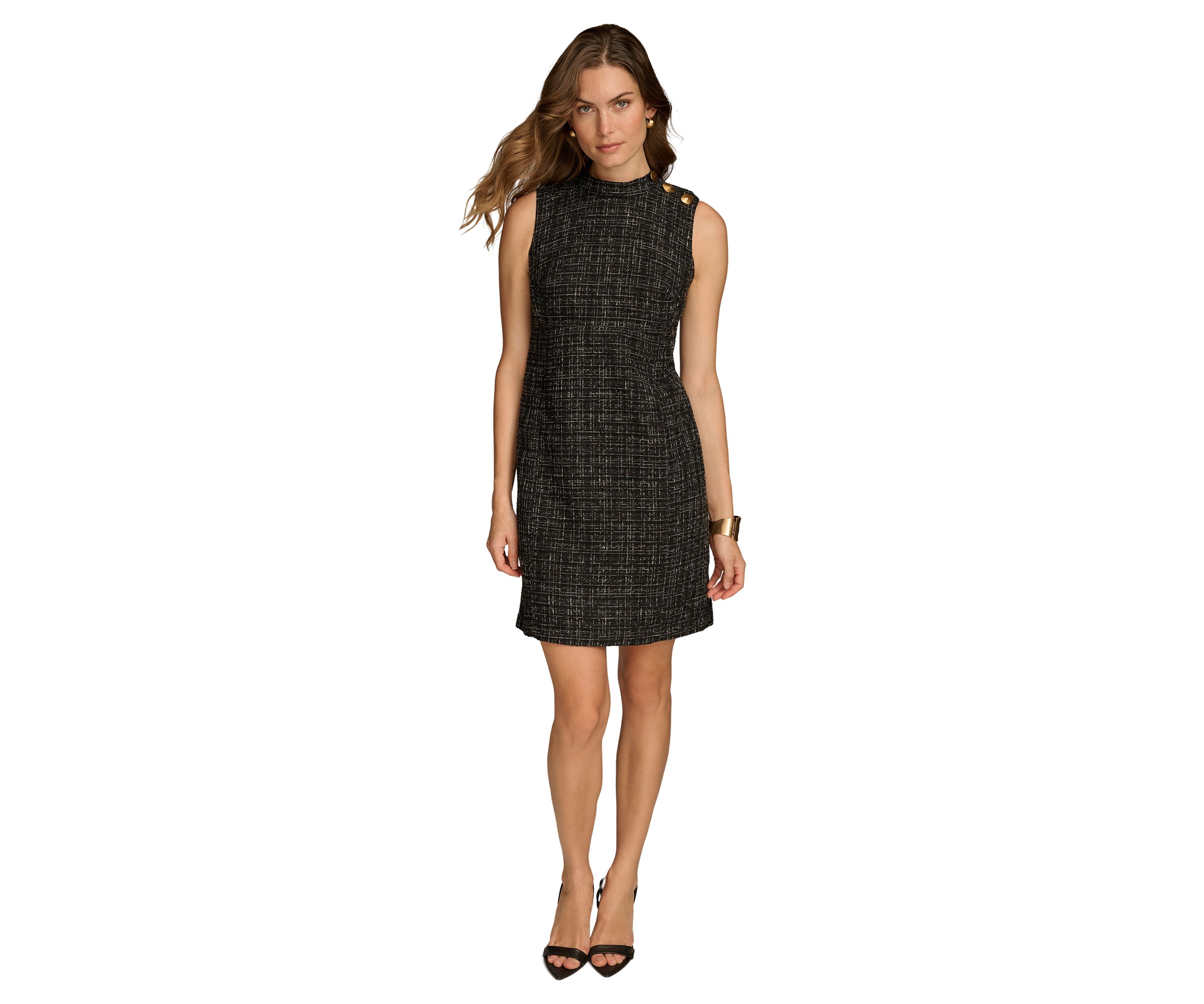 Womens Mock Neck Sheath Dress