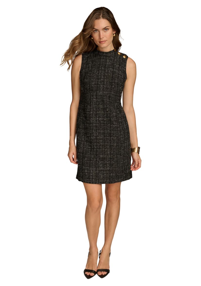 Womens Mock Neck Sheath Dress