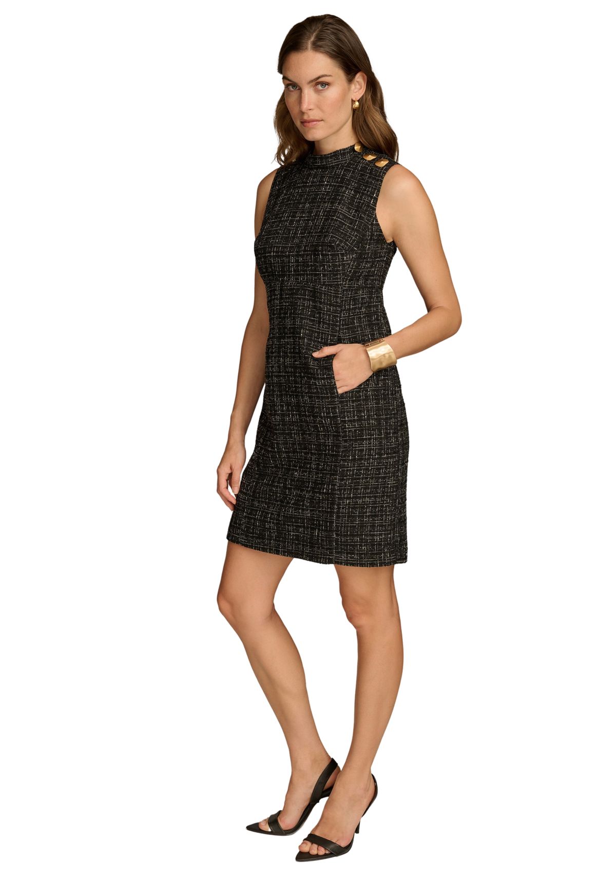 Womens Mock Neck Sheath Dress