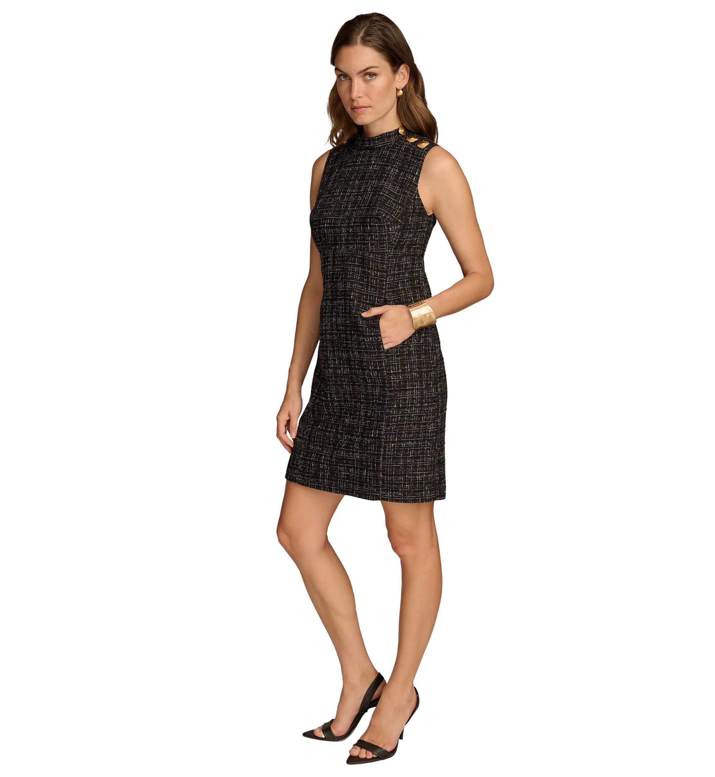 Womens Mock Neck Sheath Dress