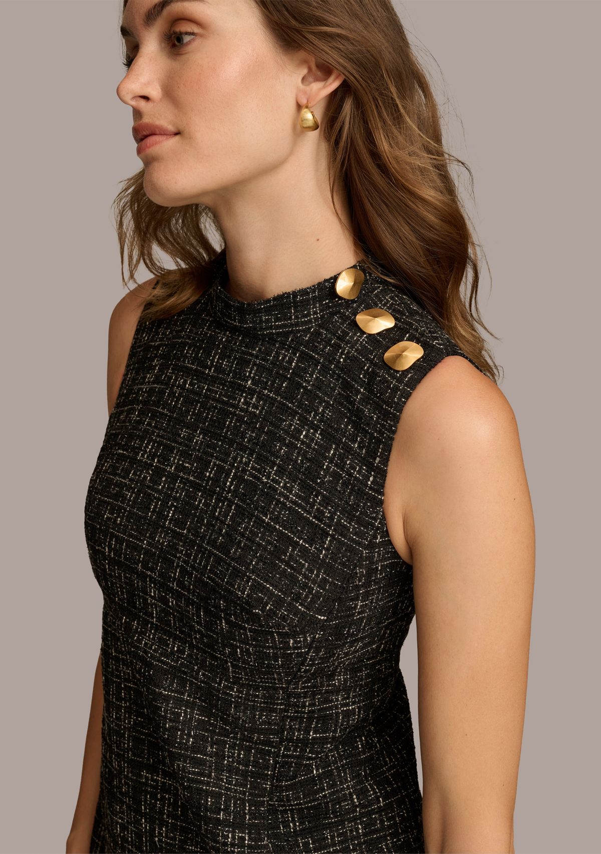 Womens Mock Neck Sheath Dress