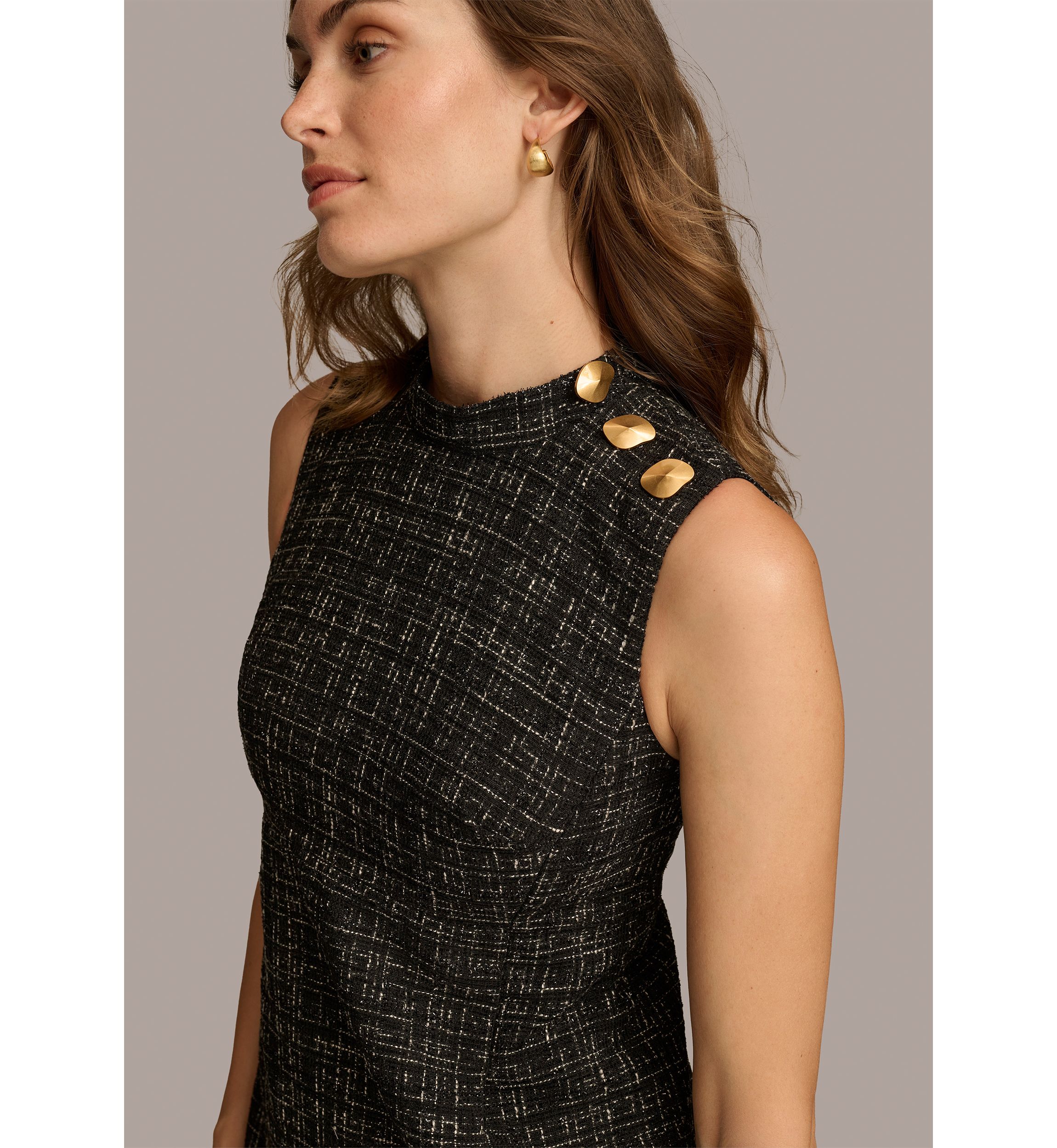 Womens Mock Neck Sheath Dress