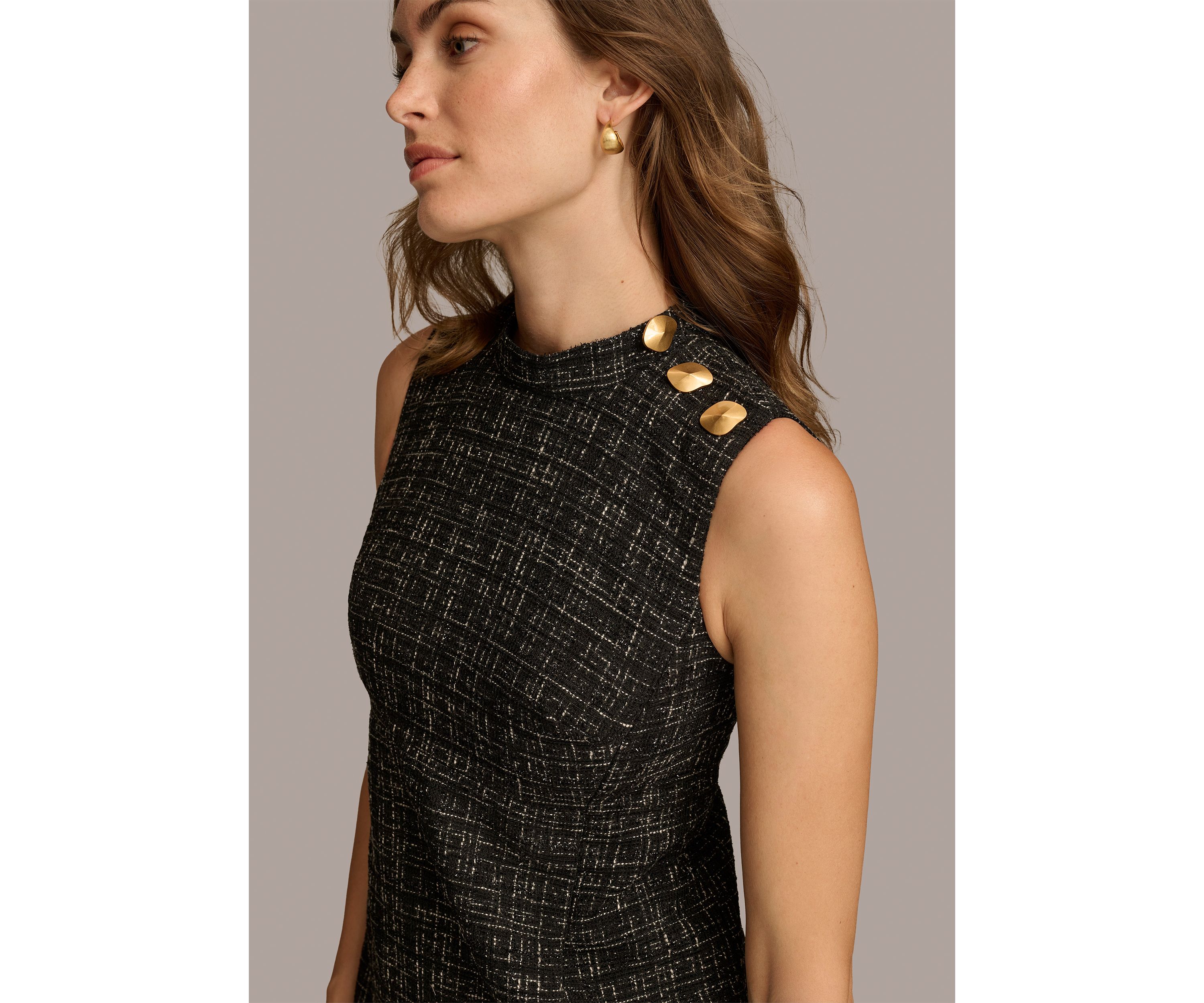 Womens Mock Neck Sheath Dress