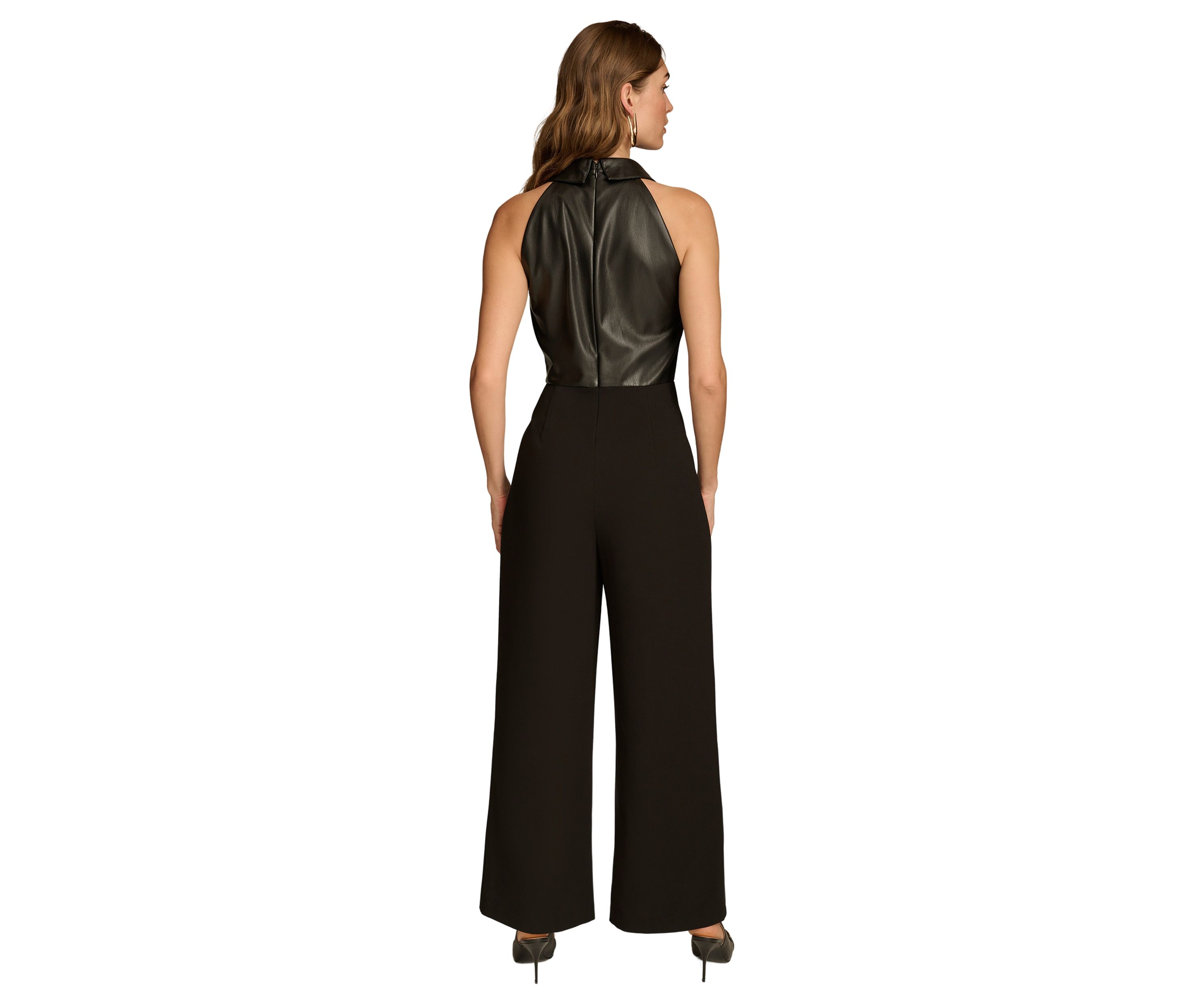 Womens Sleeveless Collar Jumpsuit