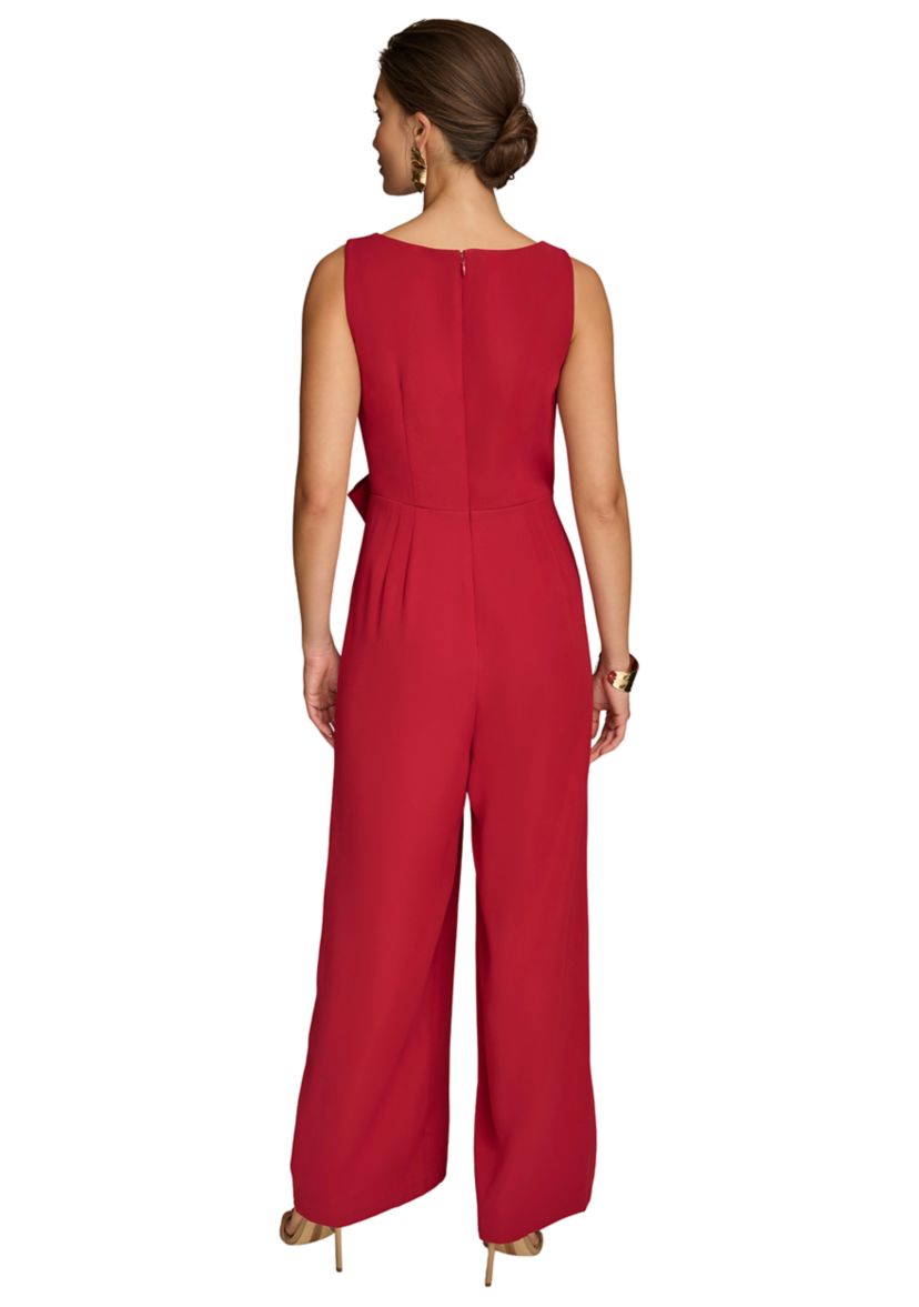 Womens Sleeveless Bow Waist Jumpsuit 
