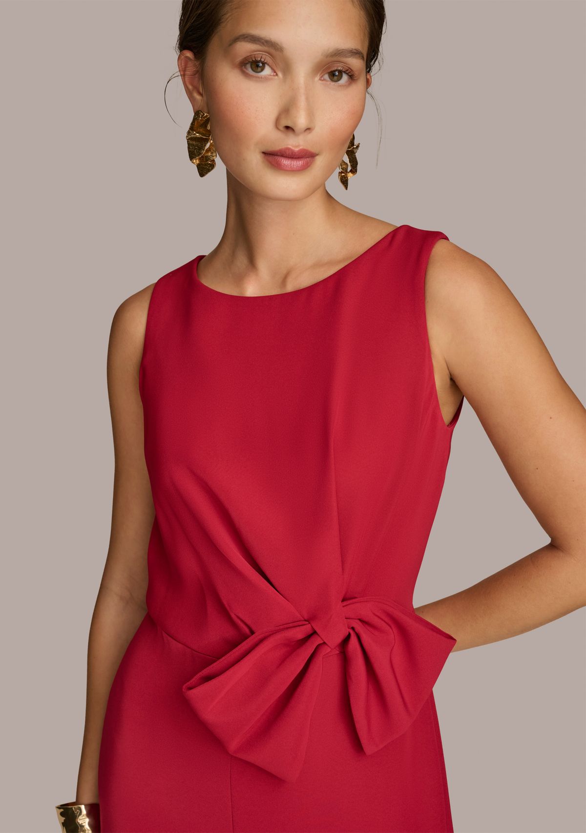 Womens Sleeveless Bow Waist Jumpsuit 