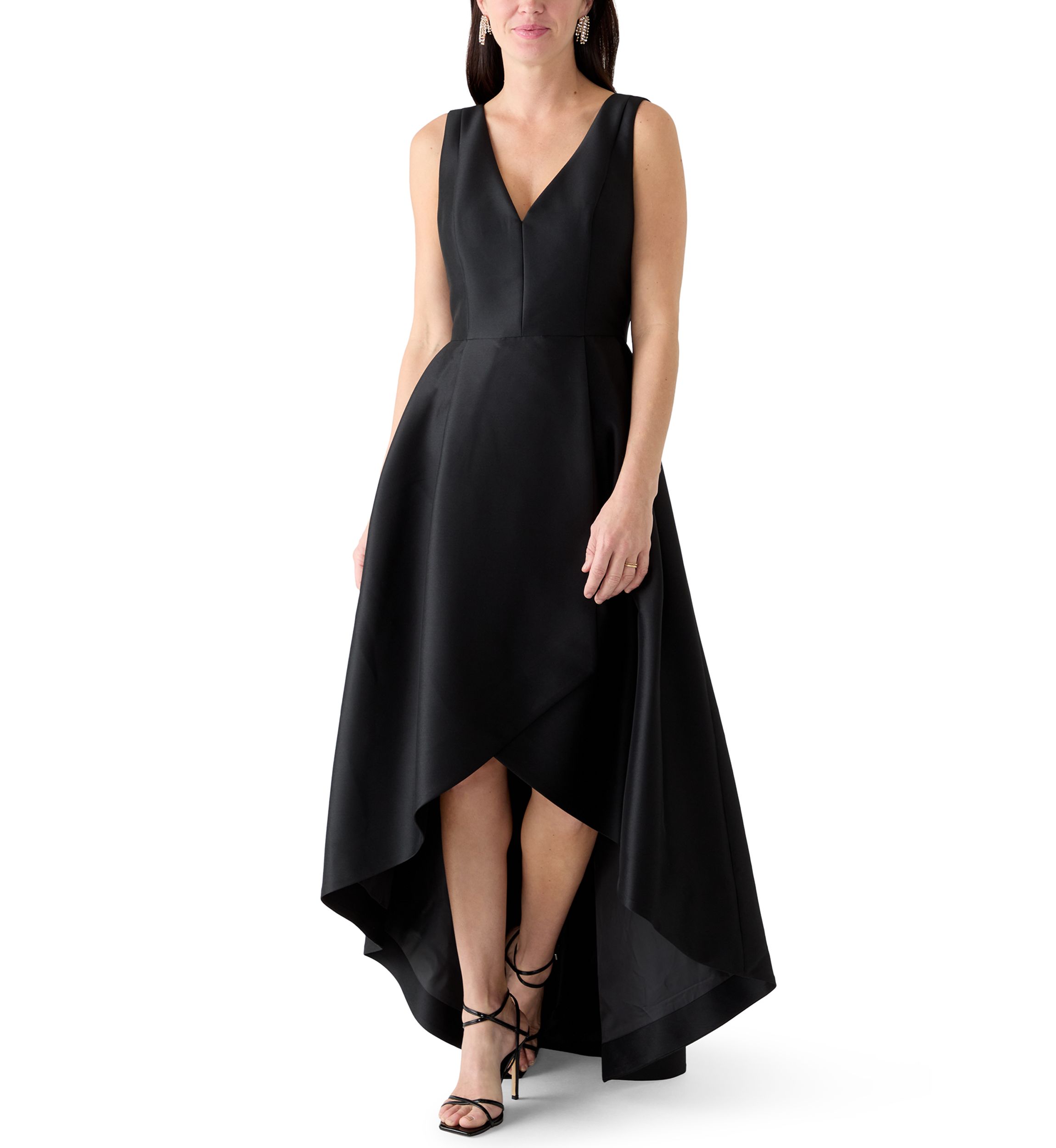 slim fit dress slacks 1990s Donna Karan Black Poly/Lycra Jersey Slinky Long Sleeve Cocktail Dress XL