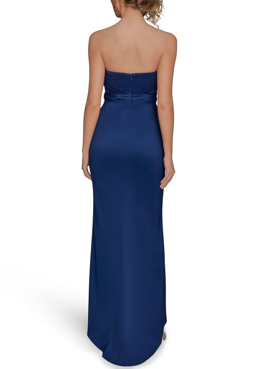 dark blue dresses Ball Gown Sweetheart Dark Navy Long Chic Prom Dress PSK189 US2 / Navy blue