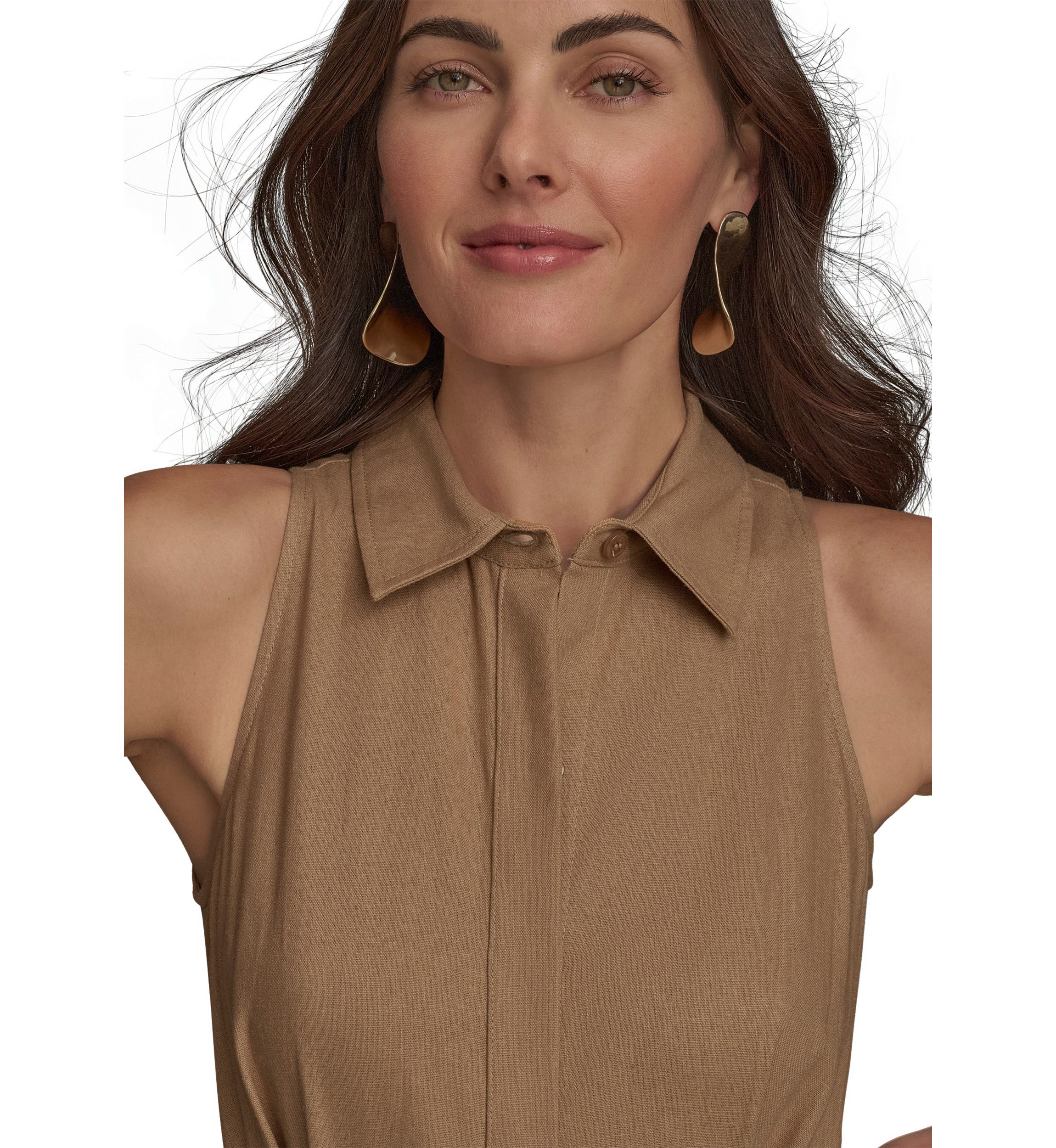 Womens Short Sleeve Collared Fit and Flare Dress