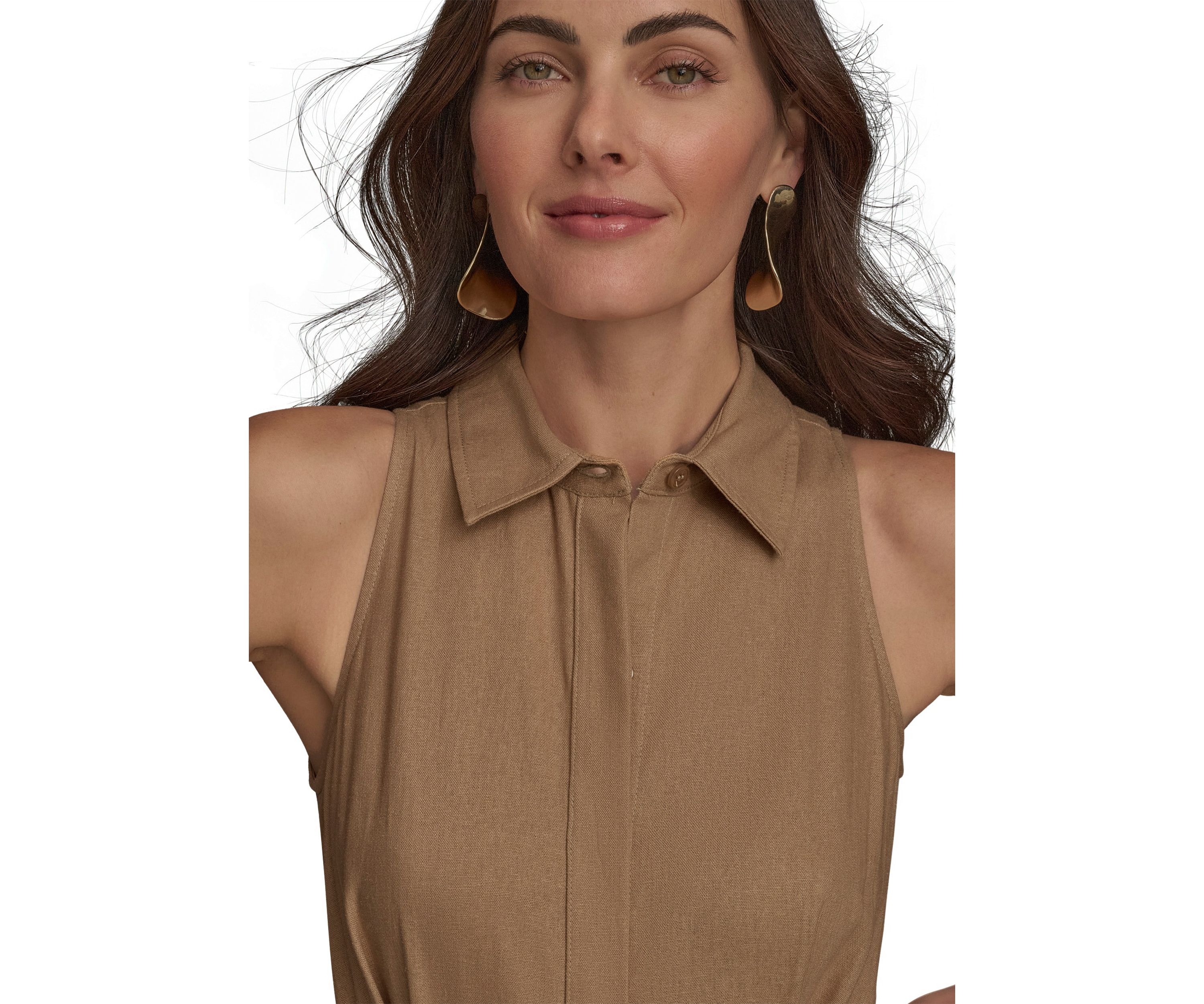 Womens Short Sleeve Collared Fit and Flare Dress