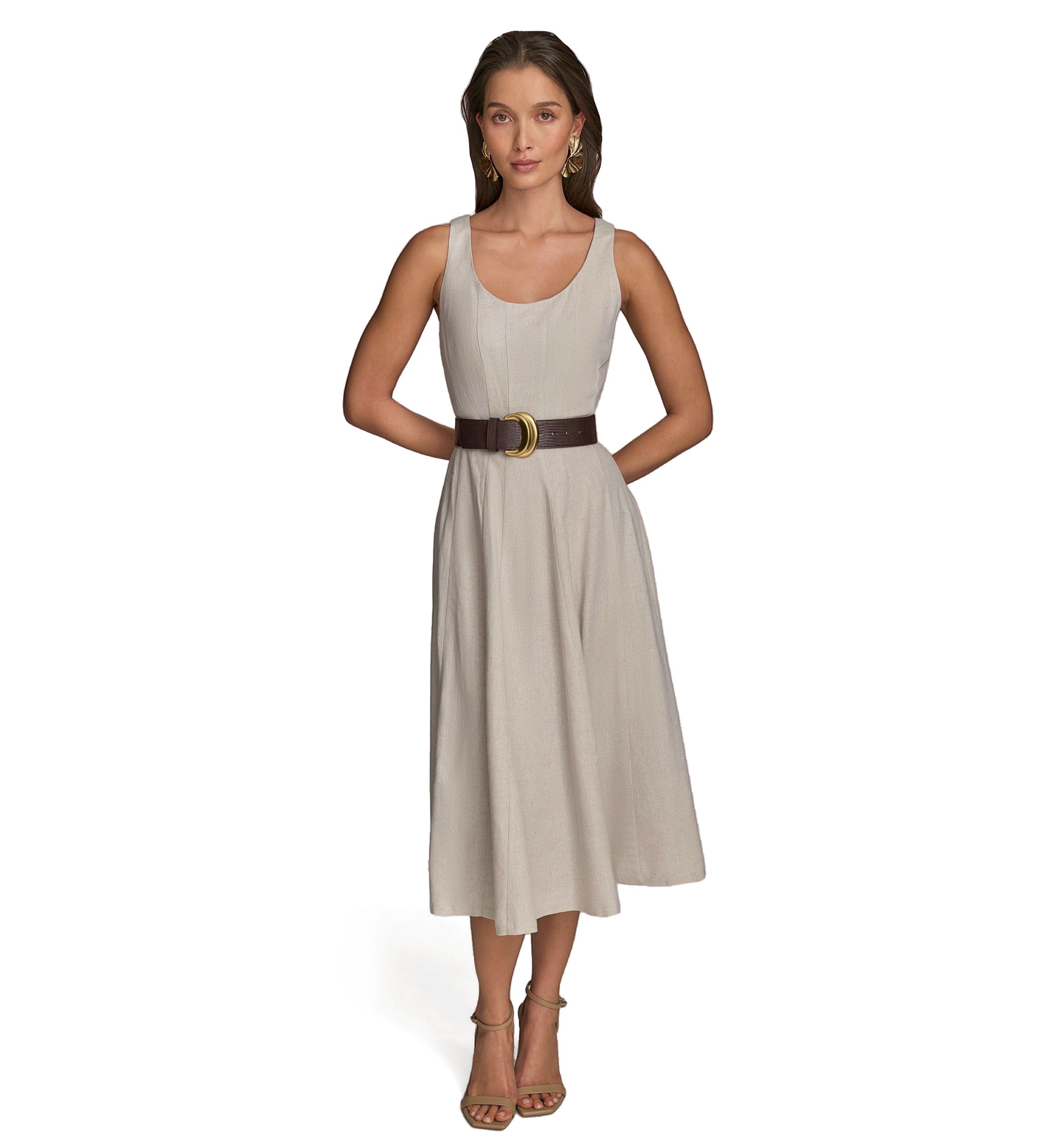Womens Sleeveless Square Neck Maxi Dress 