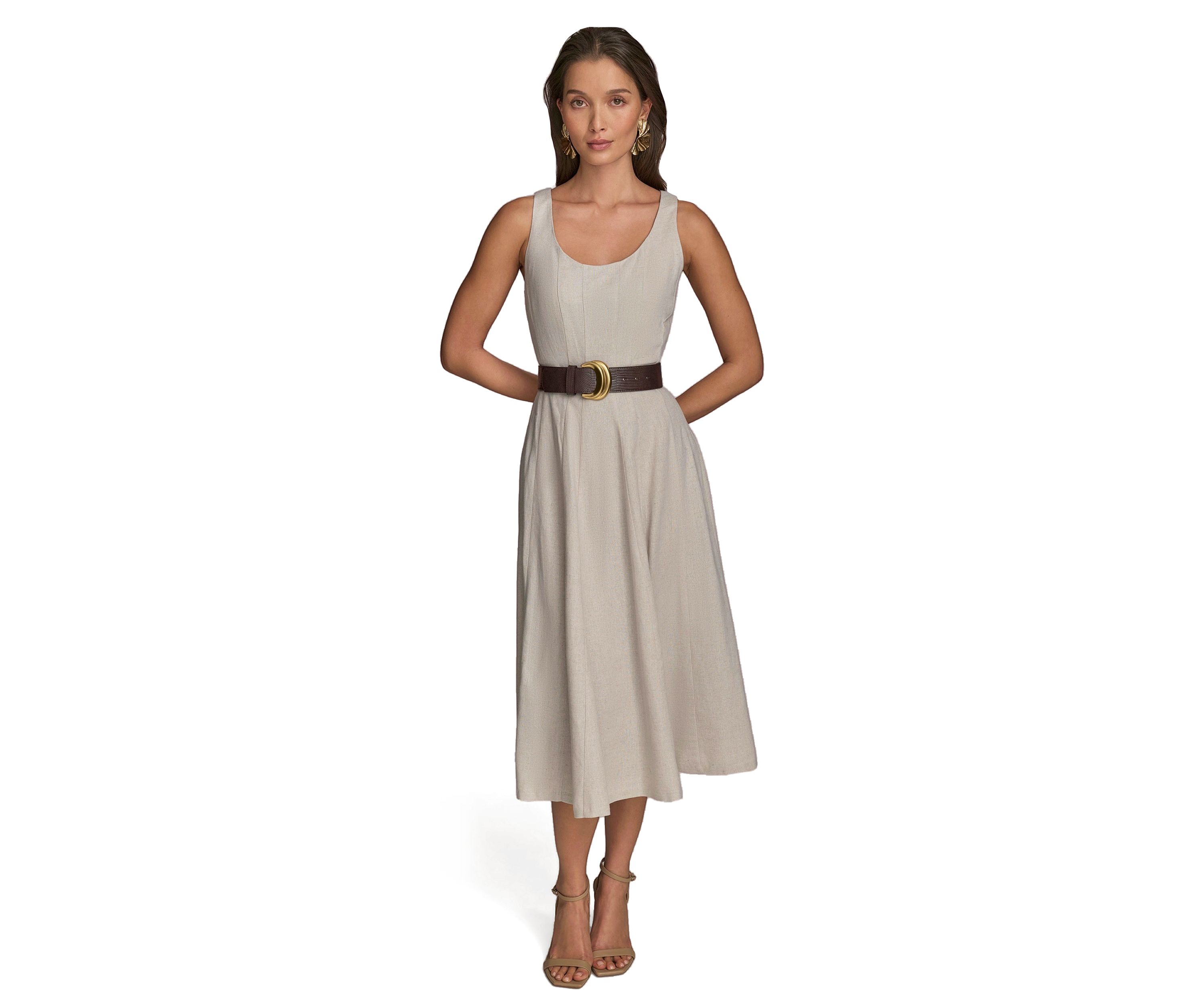 Womens Sleeveless Square Neck Maxi Dress 