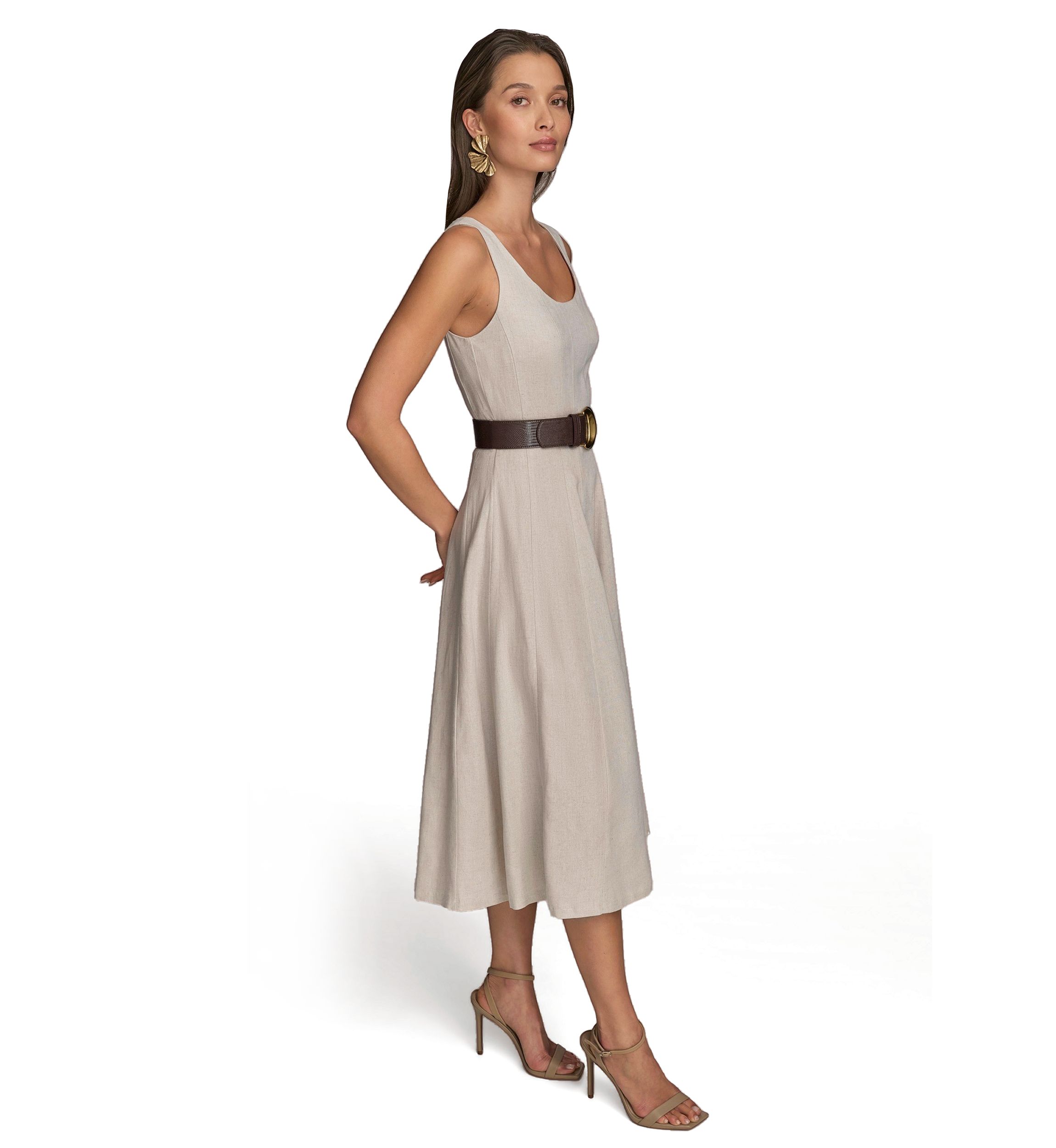Womens Sleeveless Square Neck Maxi Dress 