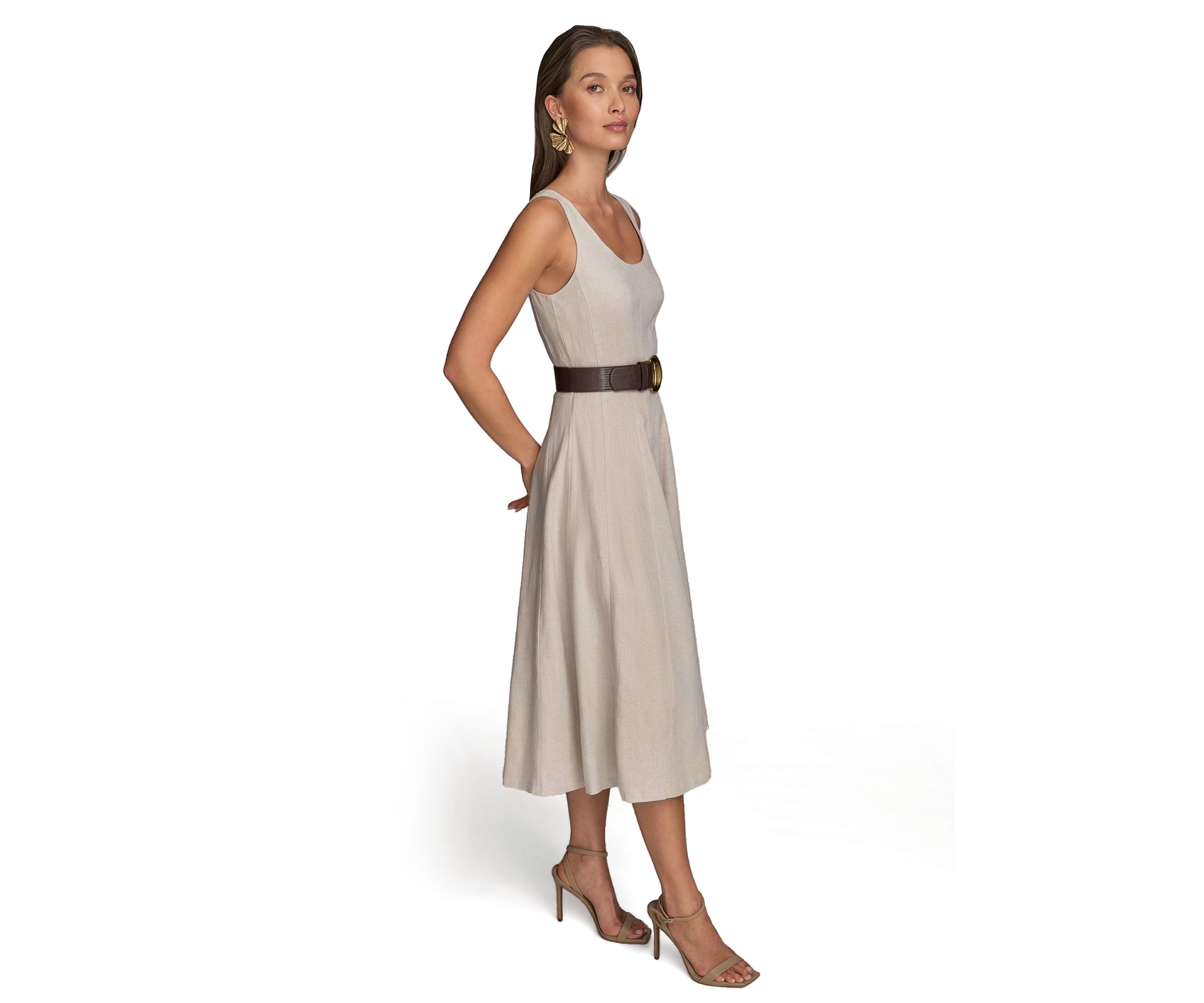 Womens Sleeveless Square Neck Maxi Dress 