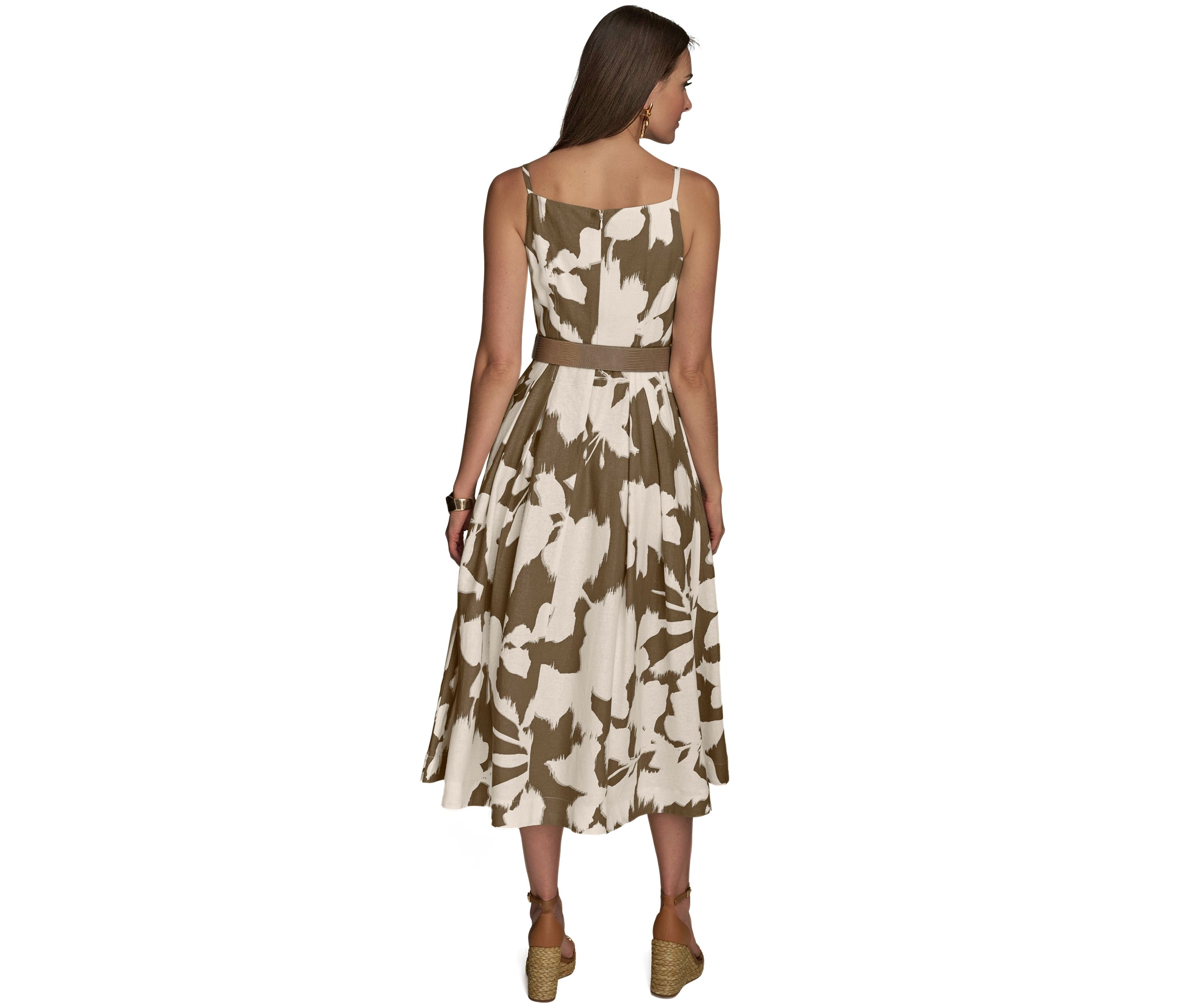 Womens Sleeveless Square Neck Floral Maxi Dress