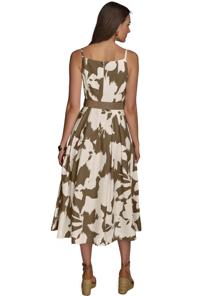 Womens Sleeveless Square Neck Floral Maxi Dress